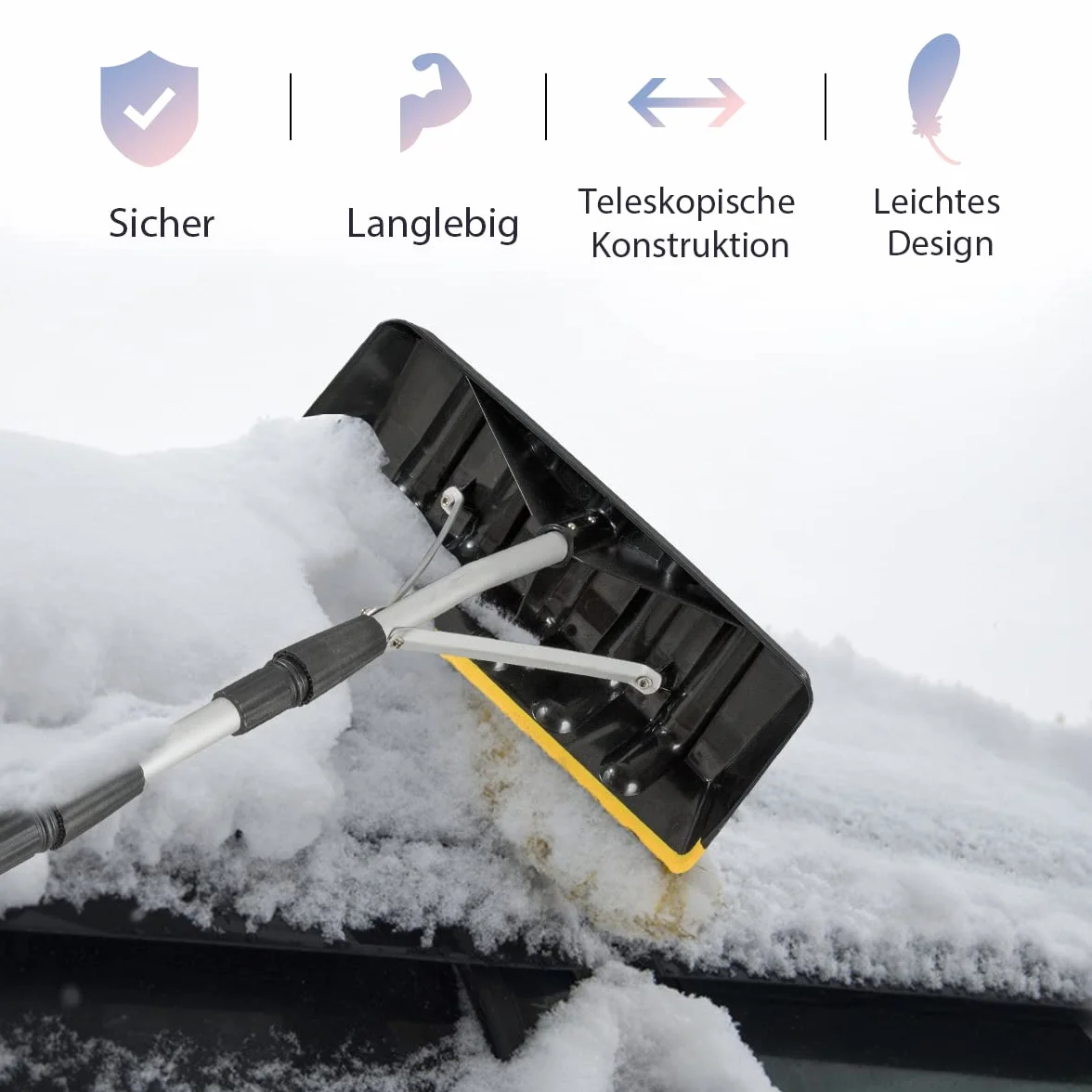 COSTWAY Odśnieżarka Dachowa Aluminiowa 201-630 cm Szufla Trójkątna