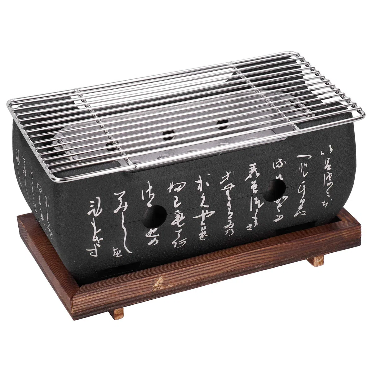Grill stołowy na węgiel drzewny, mały, japoński grill, przenośny grill kempingowy, grill piknikowy, mini grill na węgiel drzewny, do użytku na zewnątrz, na balkon, taras, kemping, do ogrodu, 13,5 x