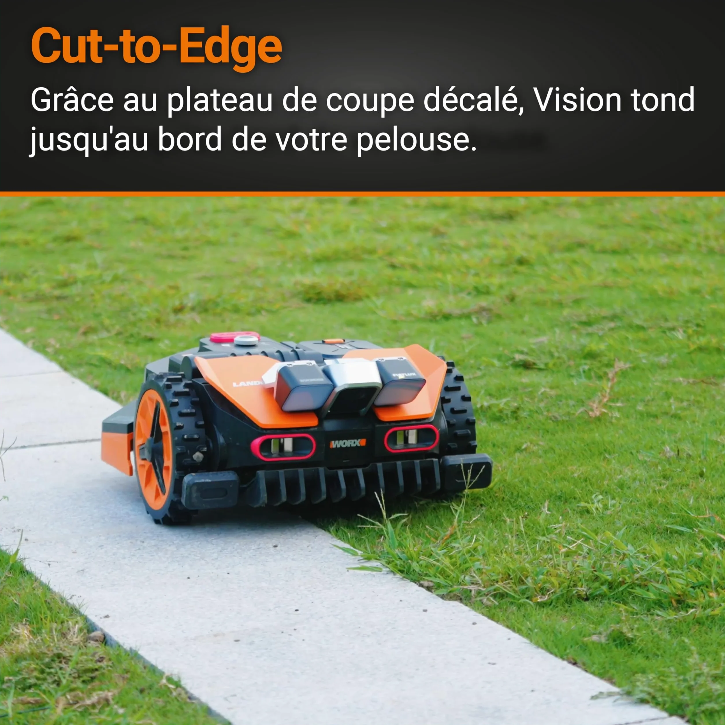 Worx Landroid Vision Robot Koszący, Czarny/Pomarańczowy, 1300 m²