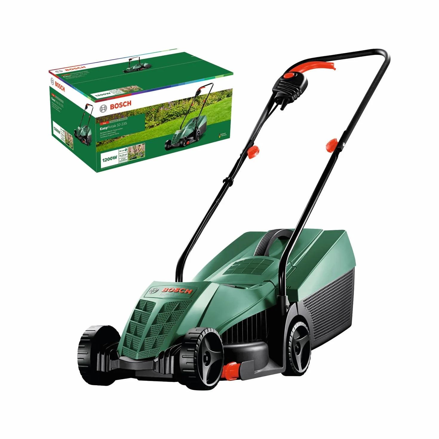 Bosch Kosiarka sieciowa EasyRotak 32-235 silnik 1 200 W, szerokość cięcia: 32 cm, zbiornik na trawę 31 l, do mniejszych ogrodów