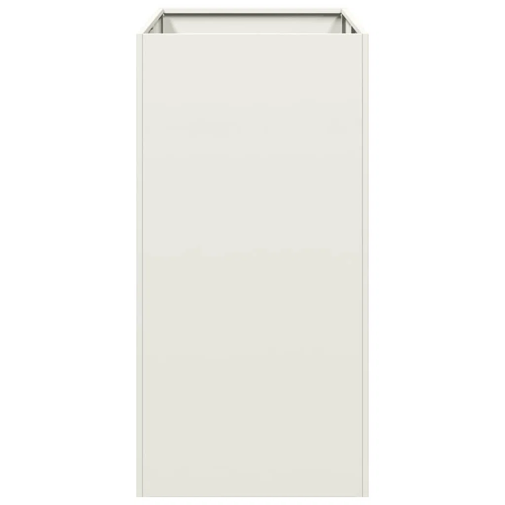 Donica na rośliny, biała, ze stali walcowanej na zimno, 40 x 80 x 80 cm, z otwartym dnem, stabilna skrzynka na kwiaty, na balkon, do ogrodu, na taras, uniwersalna podwyższona grządka do warzyw, ziół