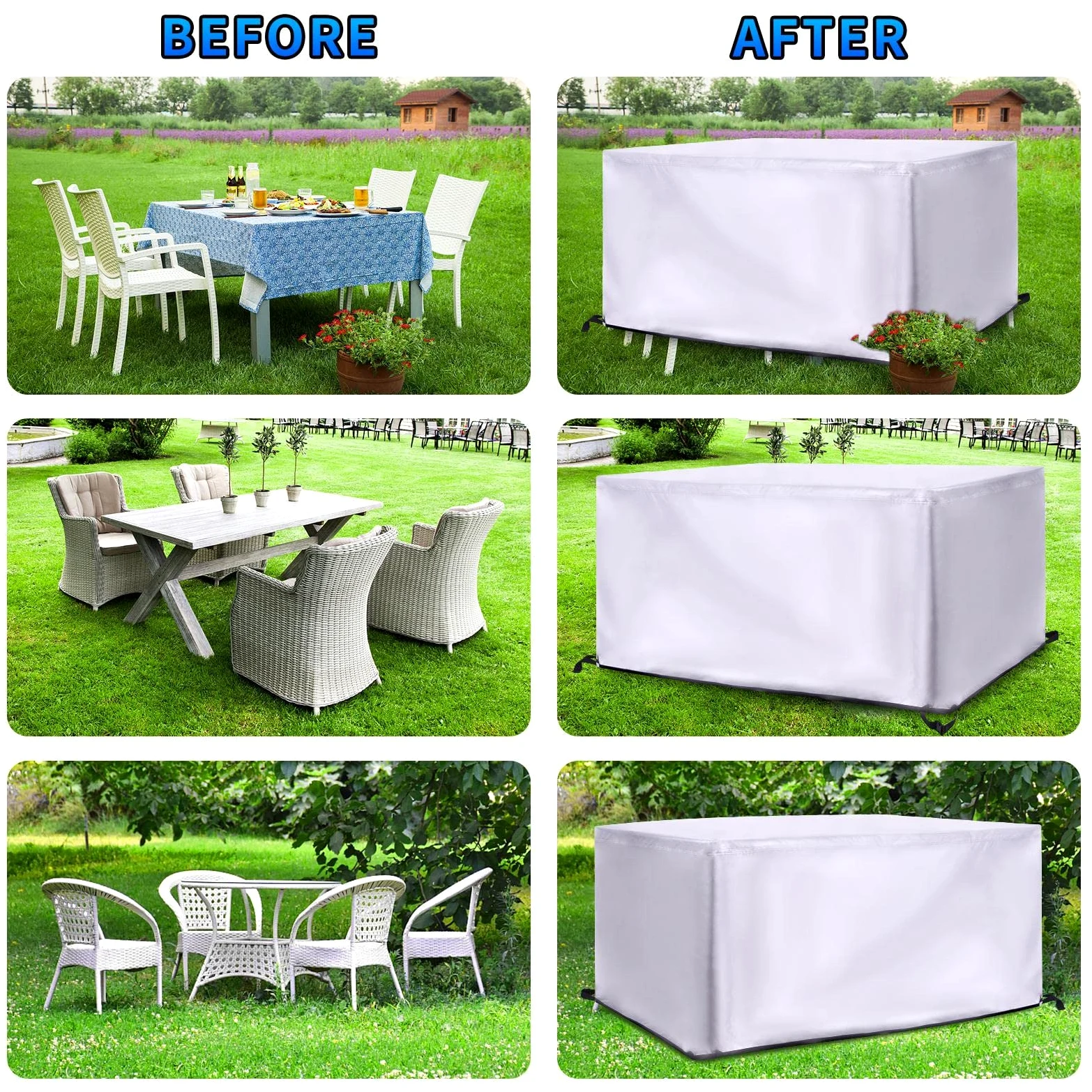Pokrowiec na meble zewnętrzne Wodoodporny 150x80x80 cm (DxSxH) Wodoodporny pokrowiec na meble ogrodowe, pokrowiec na ogród, deszcz, śnieg, na zewnątrz, na sofę, stół, krzesło, wiatroszczelny