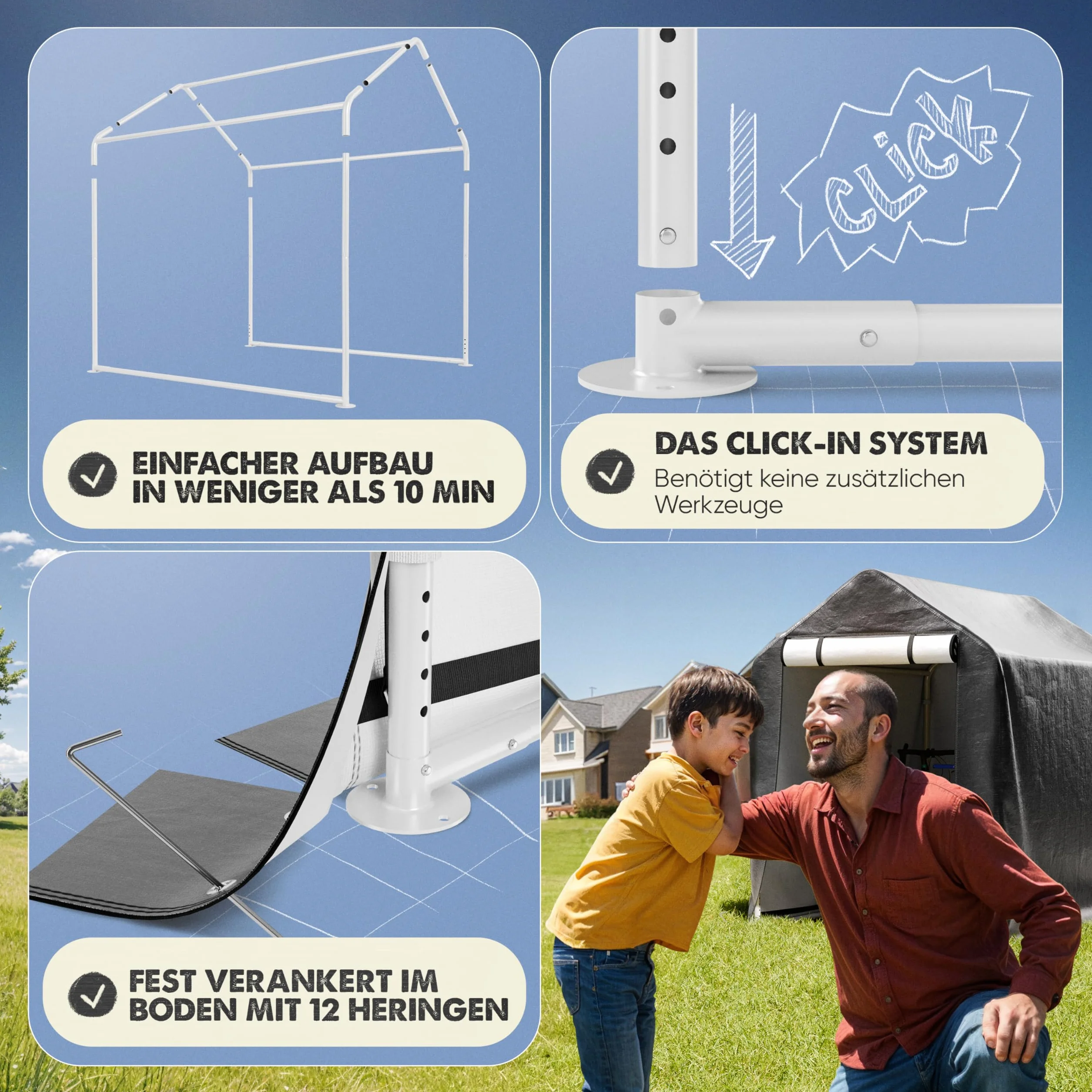 GARLINGO Garaż rowerowy 172x163x120 cm domek na narzędzia