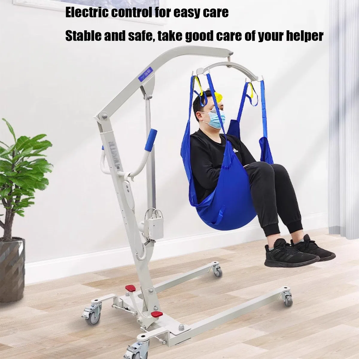 Podnośnik elektryczny, podnośnik do opieki domowej dla osób starszych, regulowana podstawa, pilot zdalnego sterowania, nośność 150kg (B)