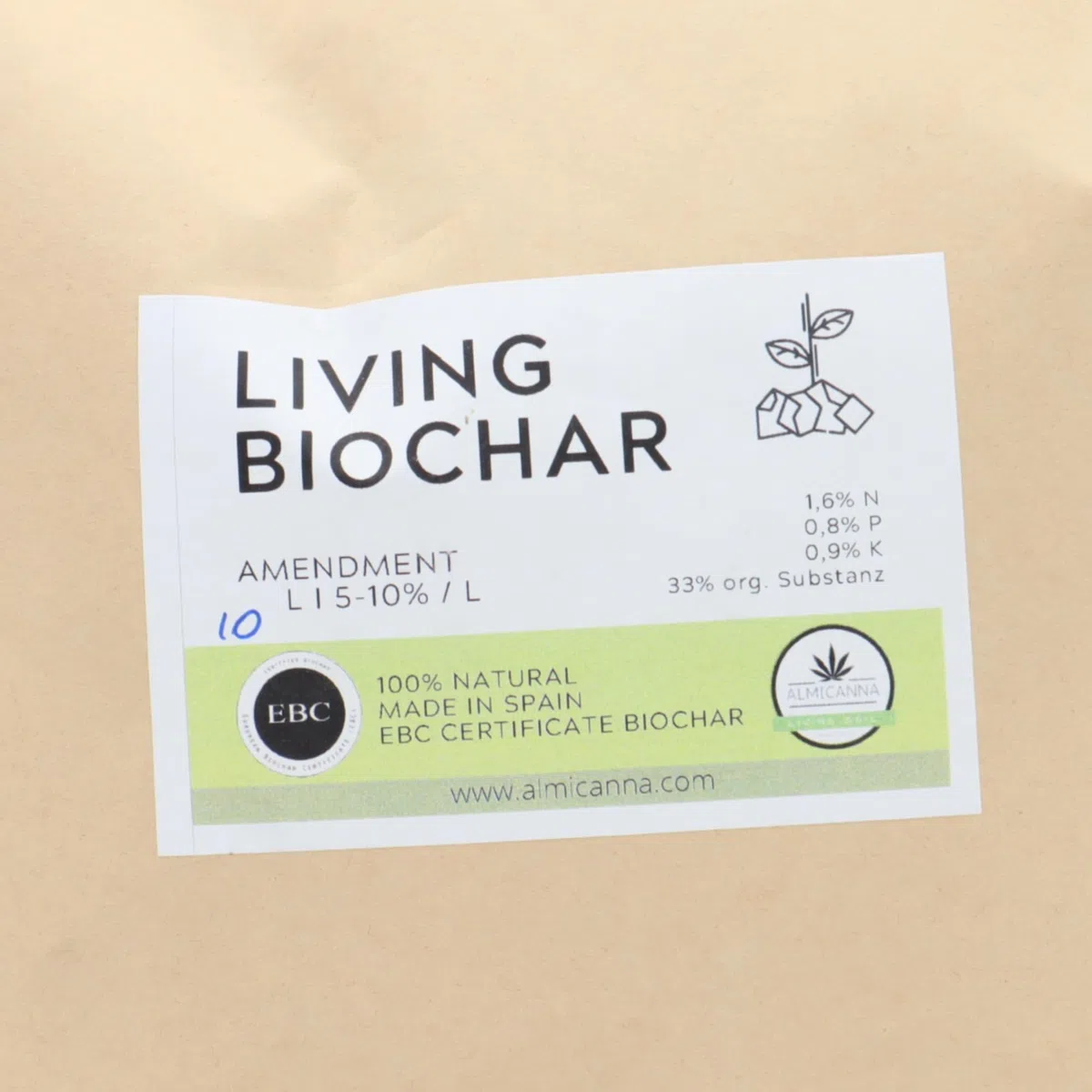 Living Biochar 10 l – aktywowany węgiel roślinny do uprawy konopi – amendment w Living Soil i Terra Preta – aktywator gleby