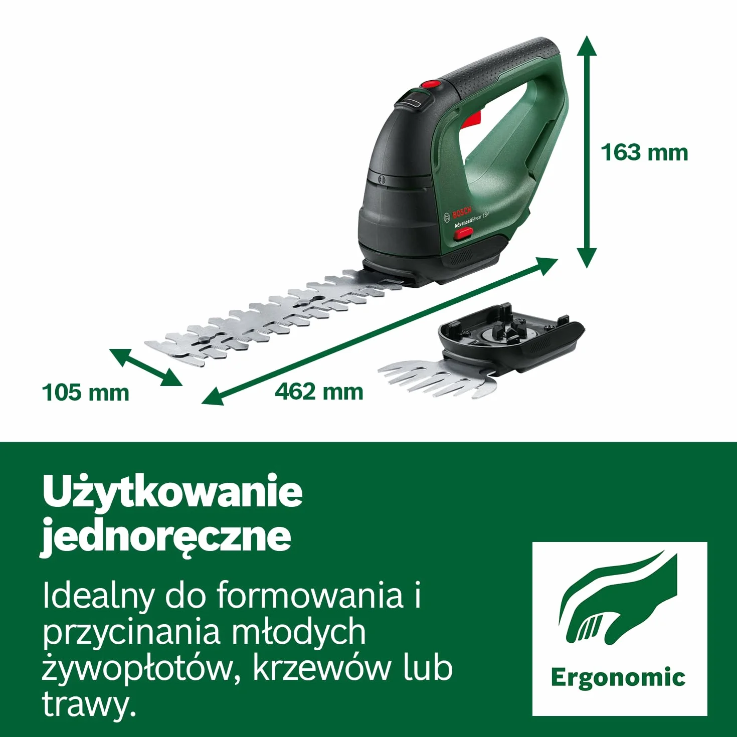 Bosch AdvancedShear 18V-10 Nożyce do trawy 18V 2.0 Ah 85 m²