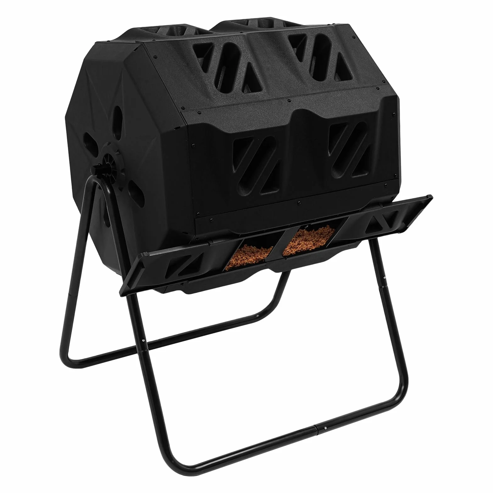 Kompostownik bębnowy 160 l czarny 70 x 60 x 93 cm