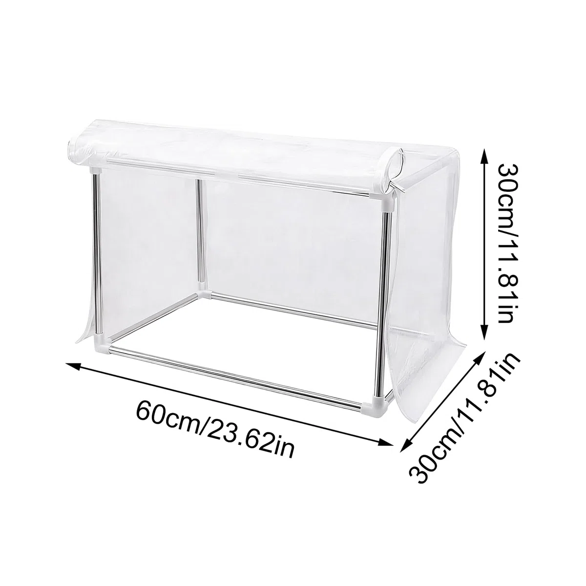 Mini Szklarnia 60x30x30 cm Namiot Roślinny | Przezroczysta Szklarnia Na Stół Do Uprawy Wewnętrznej Na Stół Balkon Ogród Taras Patio Zimą Dla Kwiatów Na Werandzie I Przy