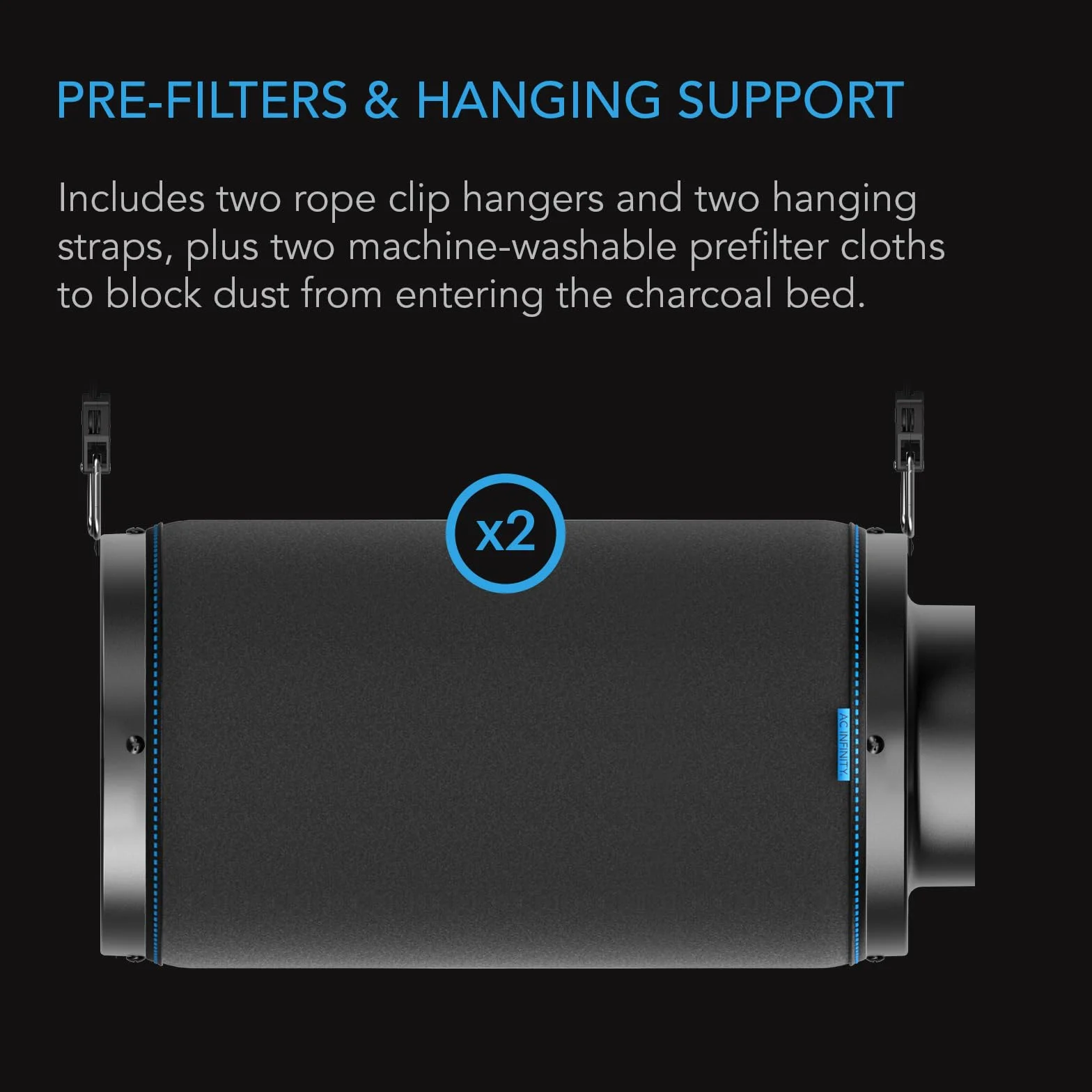 AC Infinity Air Carbon Filter 6"mit Premium Australian Virgin Charcoal, für Inline-Kanalventilator, Geruchskontrolle, Grow Rooms