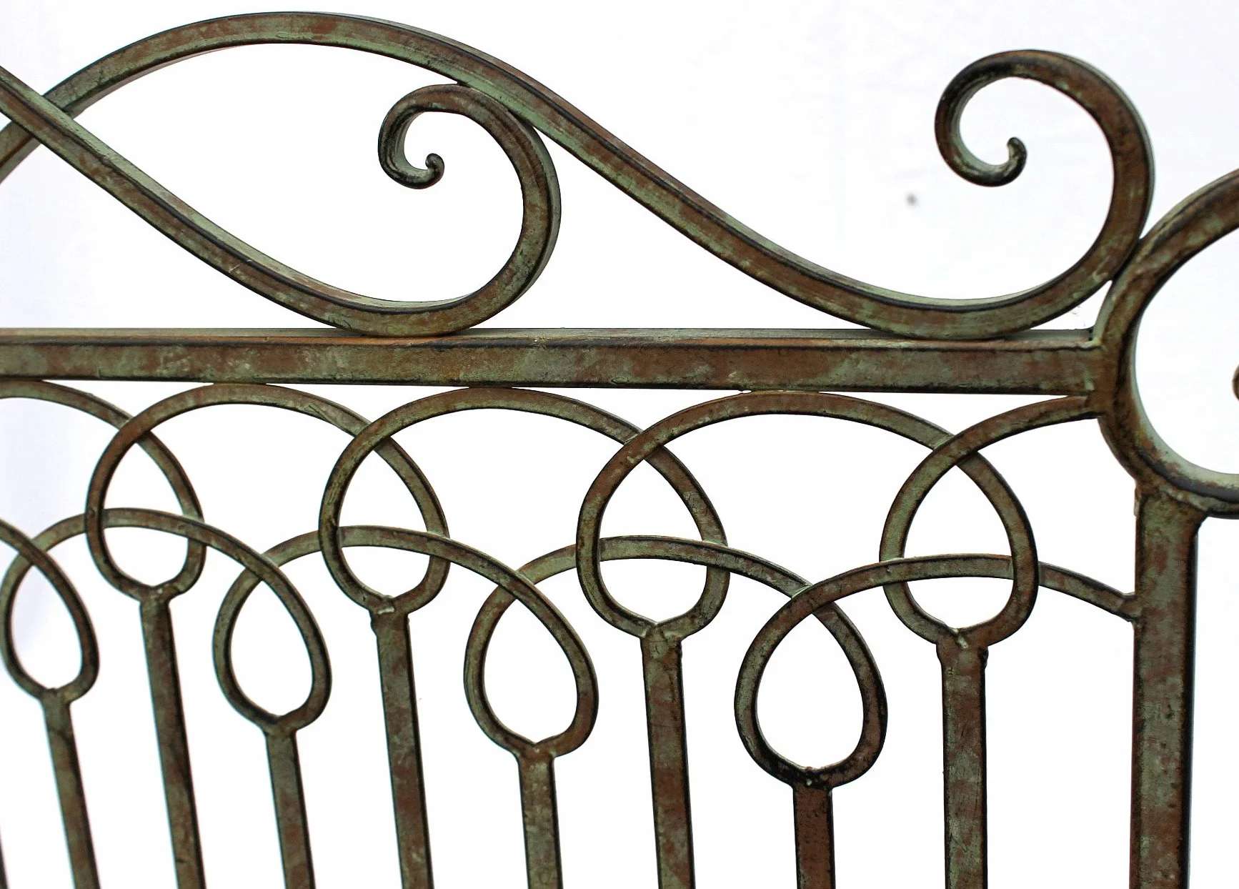 Ławka DanDiBo wykonana z metalowej ławki ogrodowej JC150014 Seat Park, 2-osobowa 110 cm patyna zielona