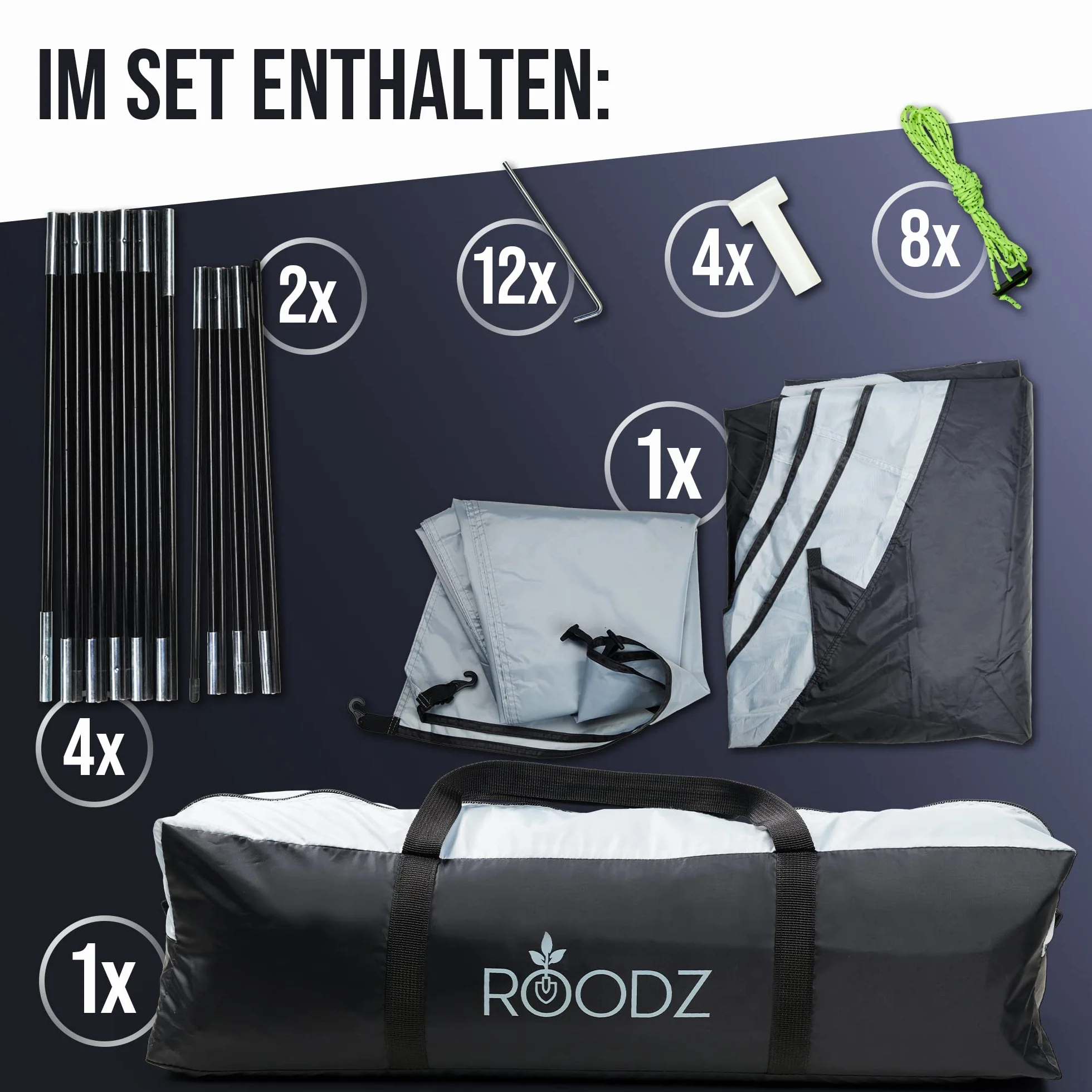 ROODZ Pawilon 3,20 x 3,20 m wodoodporny ochrona UV 50+ namiot imprezowy ogrodowy