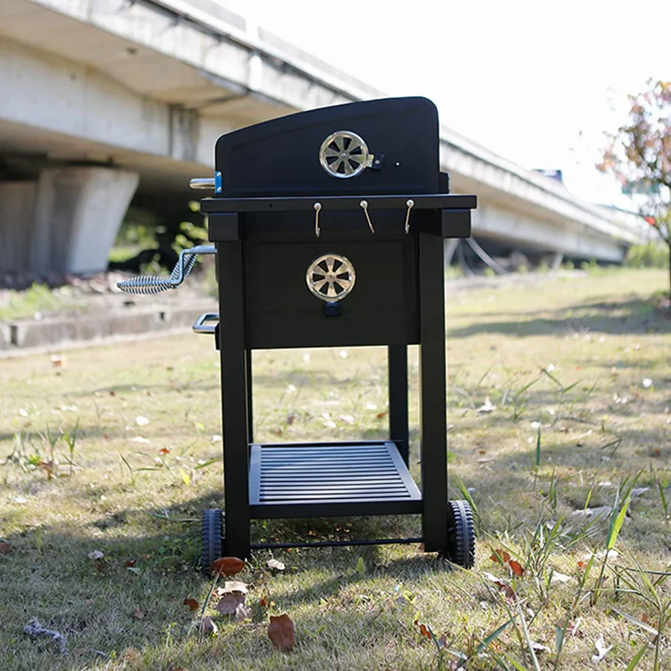 FP-TECH - Grill na węgiel drzewny z węglem drzewnym GRILL z regulowaną, 115 x 66 x 106 cm