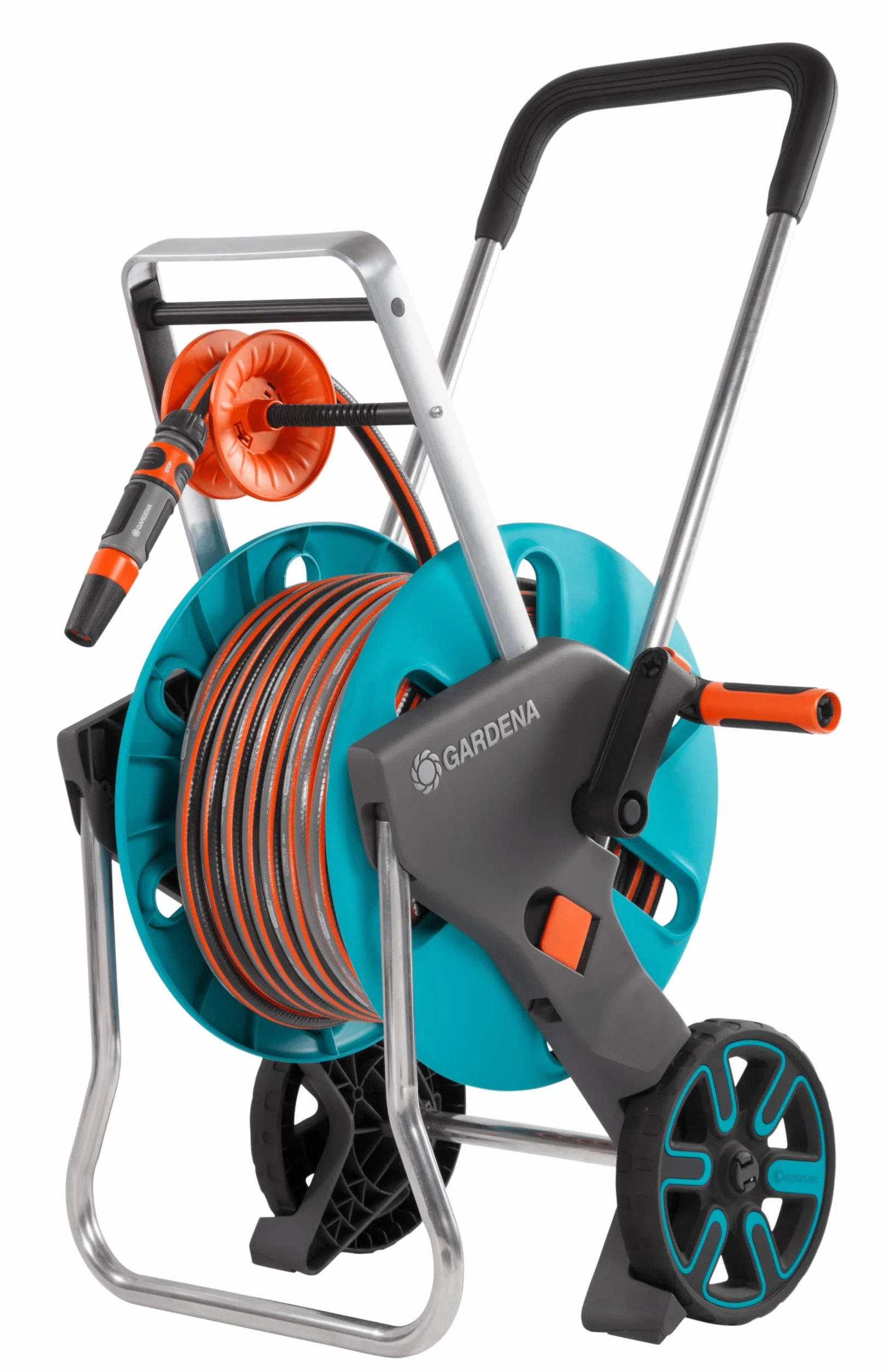 Gardena AquaRoll M Easy zestaw wózek na wąż 60 m metalowa rama zabezpieczenie przed kapaniem