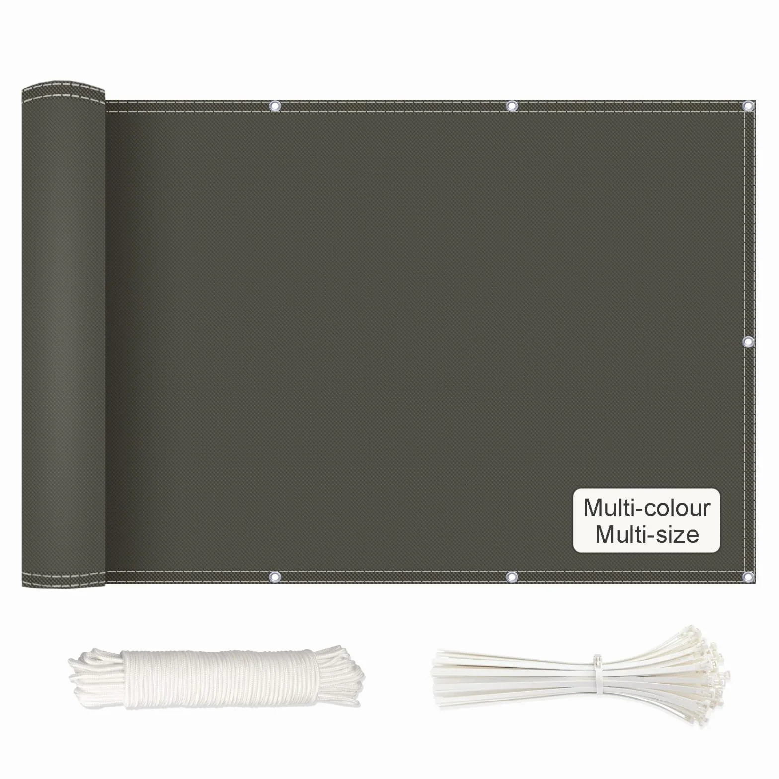 Nieprzezroczyste osłony balkonowe 110 x 750 cm 220 g/m² z metalowymi oczkami ochrona UV