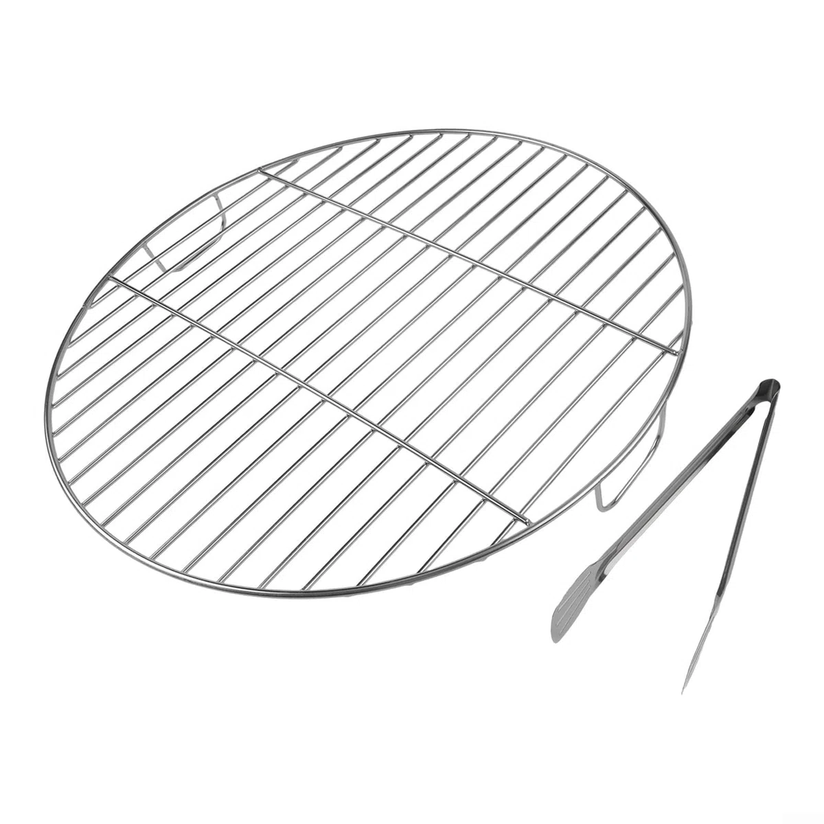 Okrągły ruszt do grillowania ze stali nierdzewnej z uchwytem, średnica 57 cm, pasuje do grilla 45 cm, 53 cm, 55 cm, idealny dla entuzjastów gotowania na świeżym powietrzu i grillowania