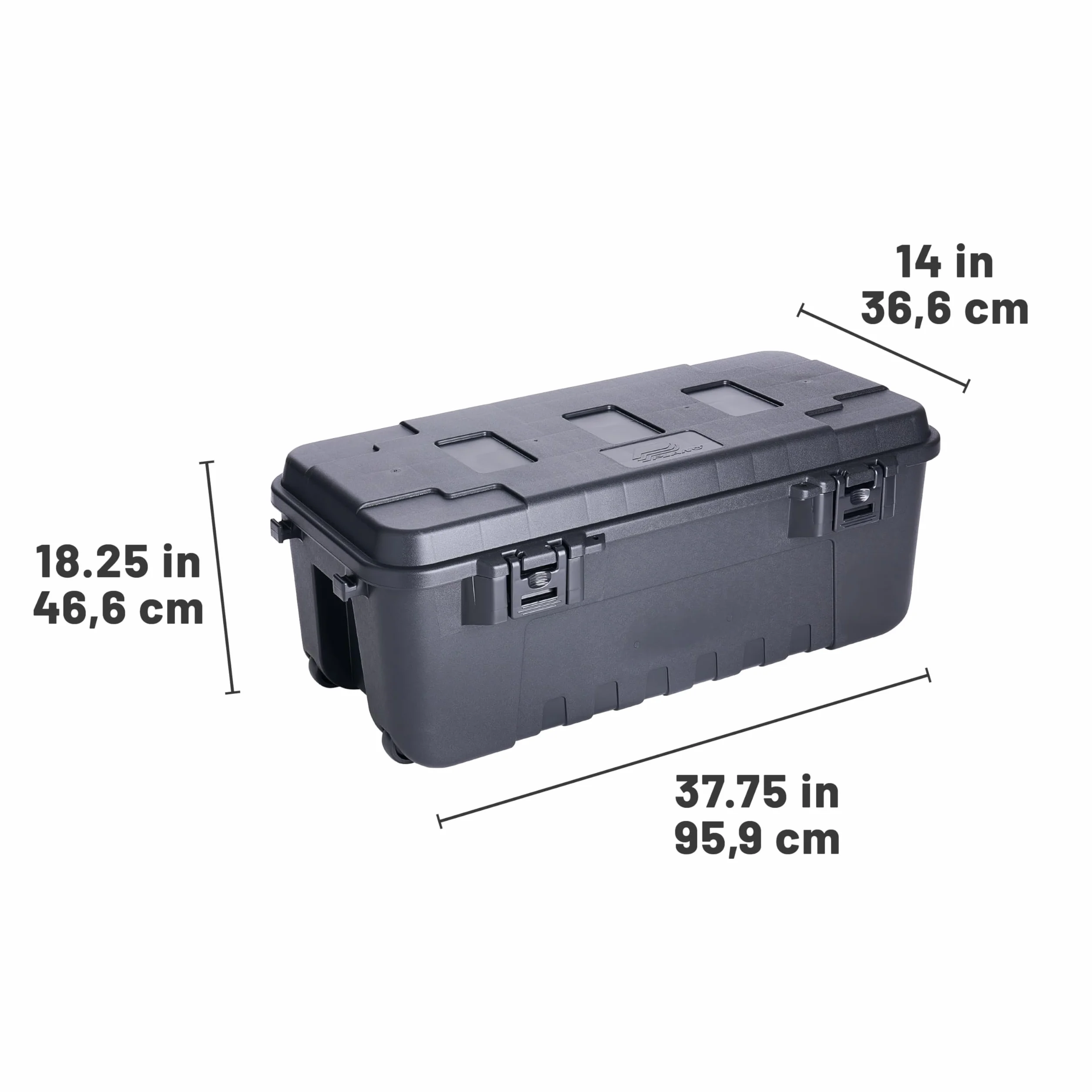 PLANO Sportsman'S Trunk Large 102Ltr, Black, Military-Grade Storage Box With Lid, Heavy Duty, Large, Camping &Amp; Army Storage Trunks, Perfect For Hunting, Paintball, Airsoft Or Home Storage