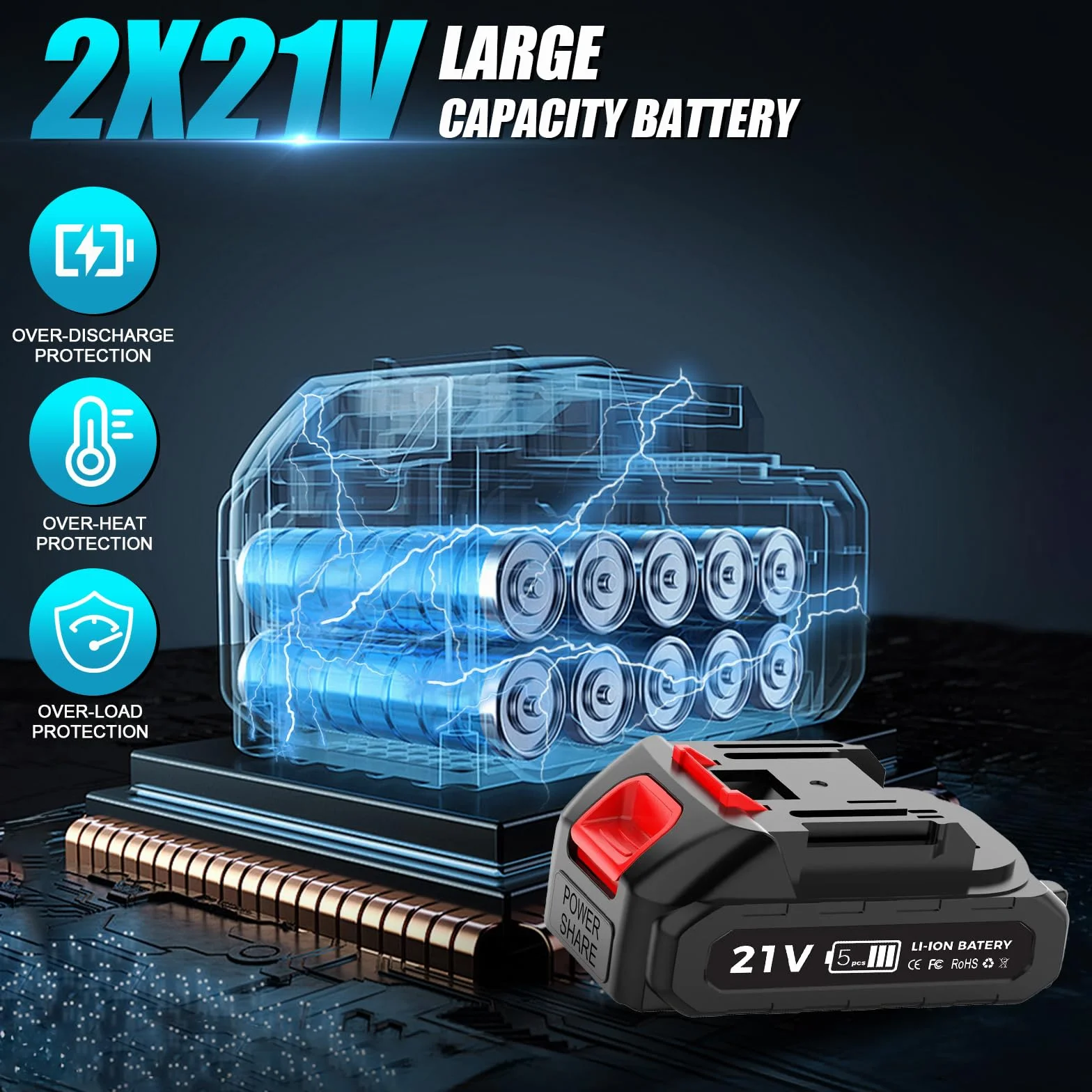 Akumulatorowa podkaszarka do trawy z akumulatorem 2 x 2000 mAh, kompatybilna z Makita 18 V, głowicą do chwastów i 3 rodzajami ostrzy, silnik bezszczotkowy