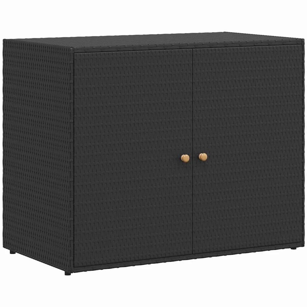 vidaXL Szafka ogrodowa polirattan czarna 100x55,5x80 cm