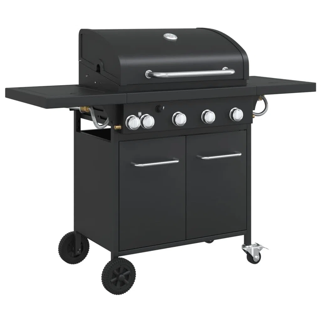 Meble Select grill gazowy z 5 palnikami czarna stal malowana proszkowo