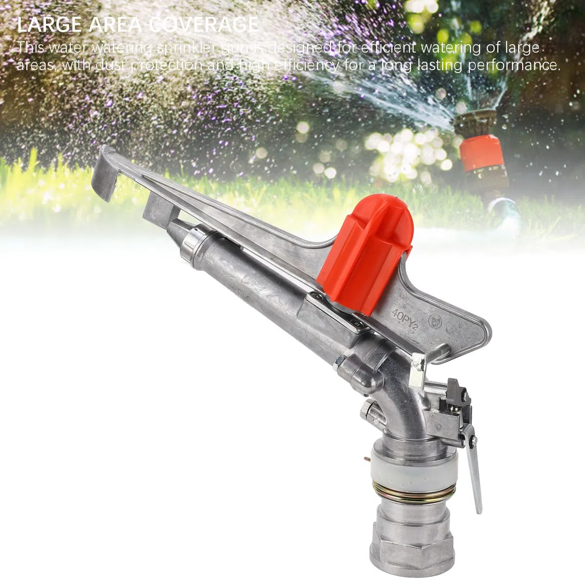 2in Rolnictwo Zraszacz do Nawadniania Gospodarstw Rolnych Zraszacz do Trawnika Pistolet Natryskowy Podlewanie Dużych Powierzchni Spray 360 Stopni Obrotowe Nawadnianie Ogrodu DN50