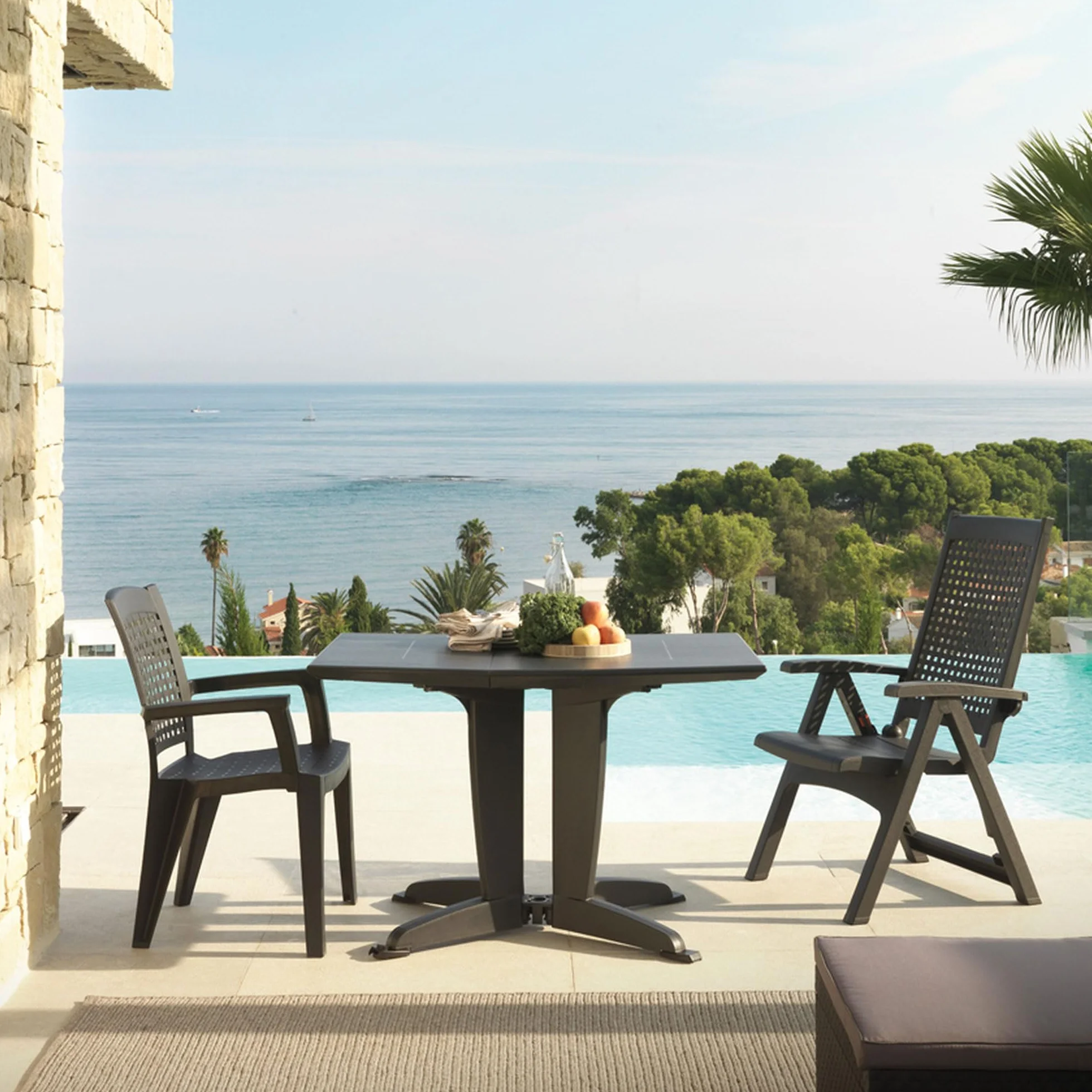 Fotele ogrodowe Metal Antracyt 108 x 85 x 63 cm