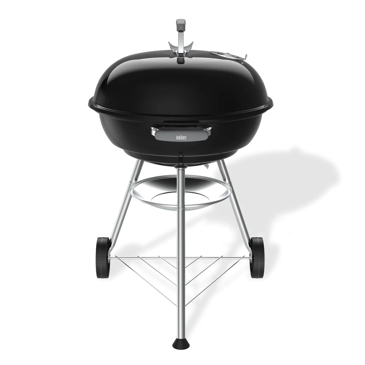 Weber Grill Węglowy Weber Compact Kettle (Wersja 2026), Trójnóg i Kółka, Odporny na Ciepło i Rdzę, Chromowany Ruszt Trójwarstwowy, 57 cm, Czarny
