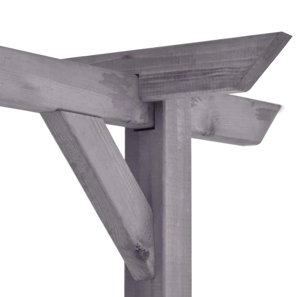 Pergola ogrodowa na zewnątrz, drewniana pergola na patio, szara altanka, 400 x 40 x 205 cm, sosna, idealna na podwórko, stylowa pergola do przestrzeni zewnętrznych