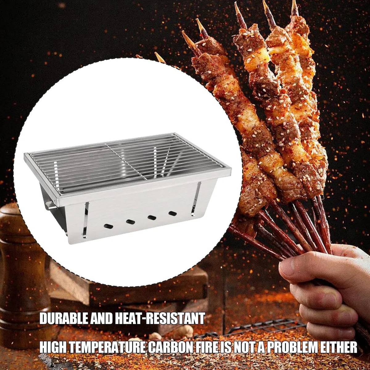 Przenośny Grill Ogniskowy Naczynia Kuchenne Ze Stali Nierdzewnej | Grill Ogniskowy Na Wędkowanie Wędrówki Balkon Taras Podróżowanie Grillowanie Przy Ognisku