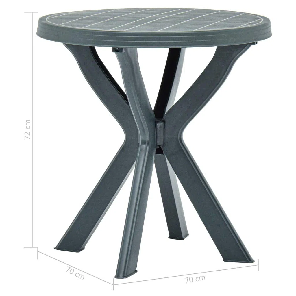 Générique Biały okrągły stół ogrodowy Ø 70 cm z tworzywa sztucznego, na patio, taras, lekki stół bistro bez montażu