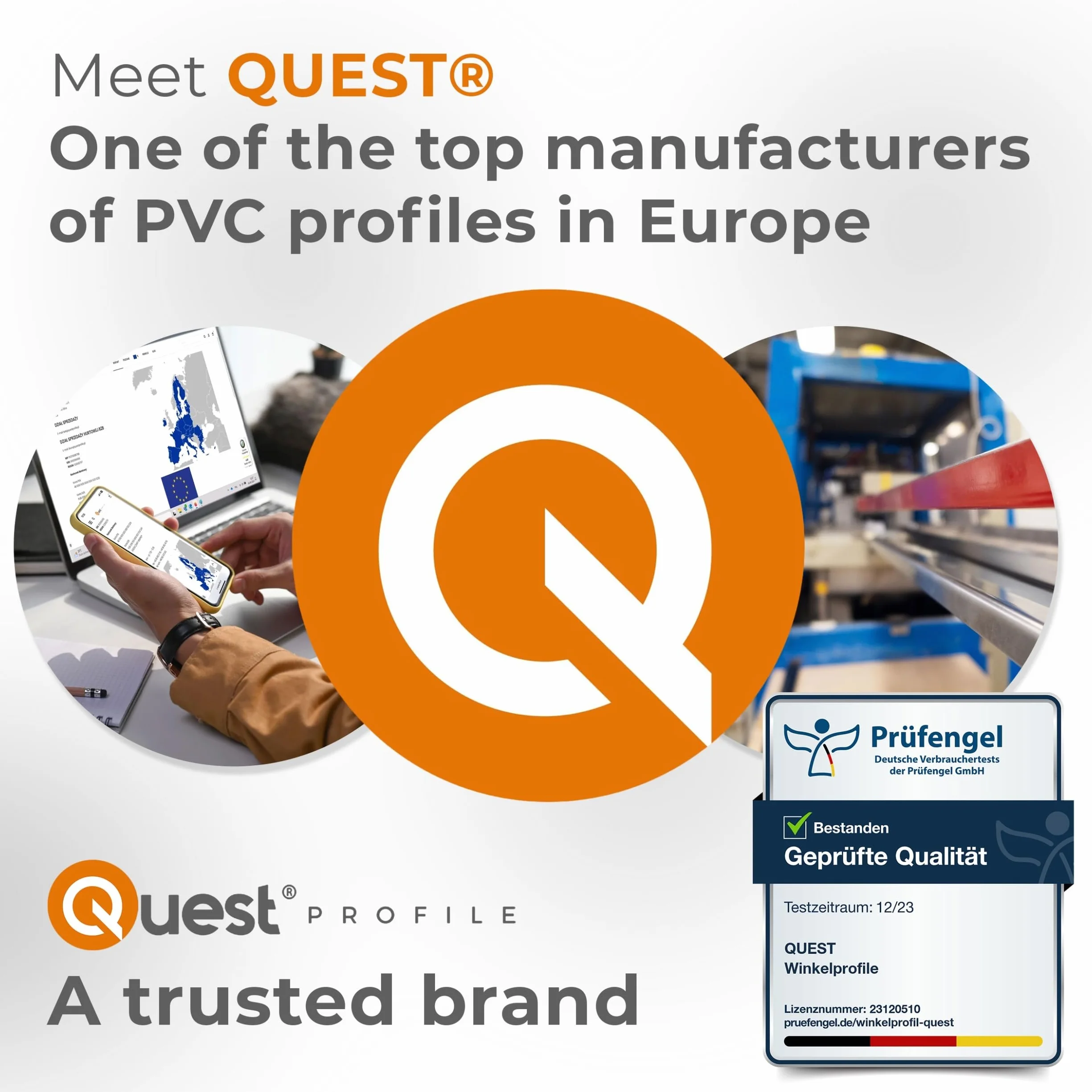 Quest Taśma ogrodzeniowa PVC, do ogrodzeń panelowych z podwójnym prętem — 19 cm, beżowa