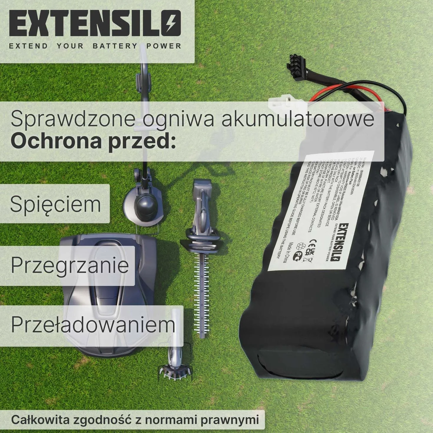 Akumulator zamienny 8000 mAh 25,6 V litowo-jonowy do kosiarek automatycznych BAT6000A BAT6000C BAT6001B
