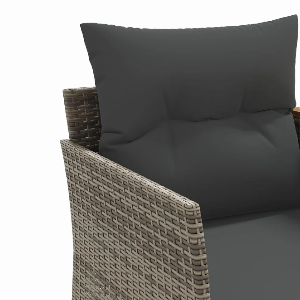 vidaXL 2-osobowa sofa ogrodowa z podnóżkami polirattan szara