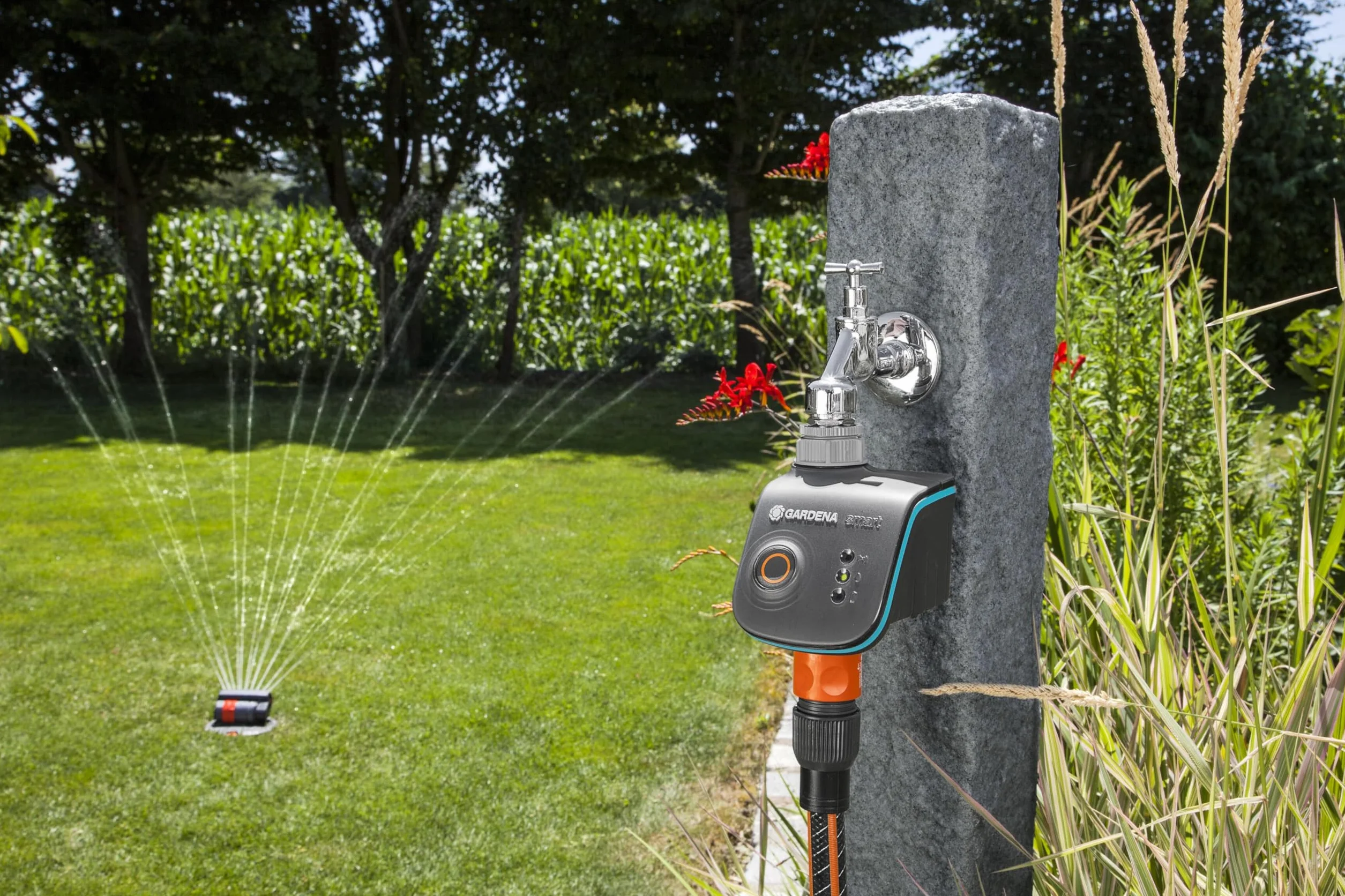 Gardena smart Water Control: do sterowania nawadnianiem przez aplikację na smartfona, ostrzega przed mrozem, technika zaworowa, idealny do systemu Micro-Drip-System lub Sprinklersystem (19031-20)