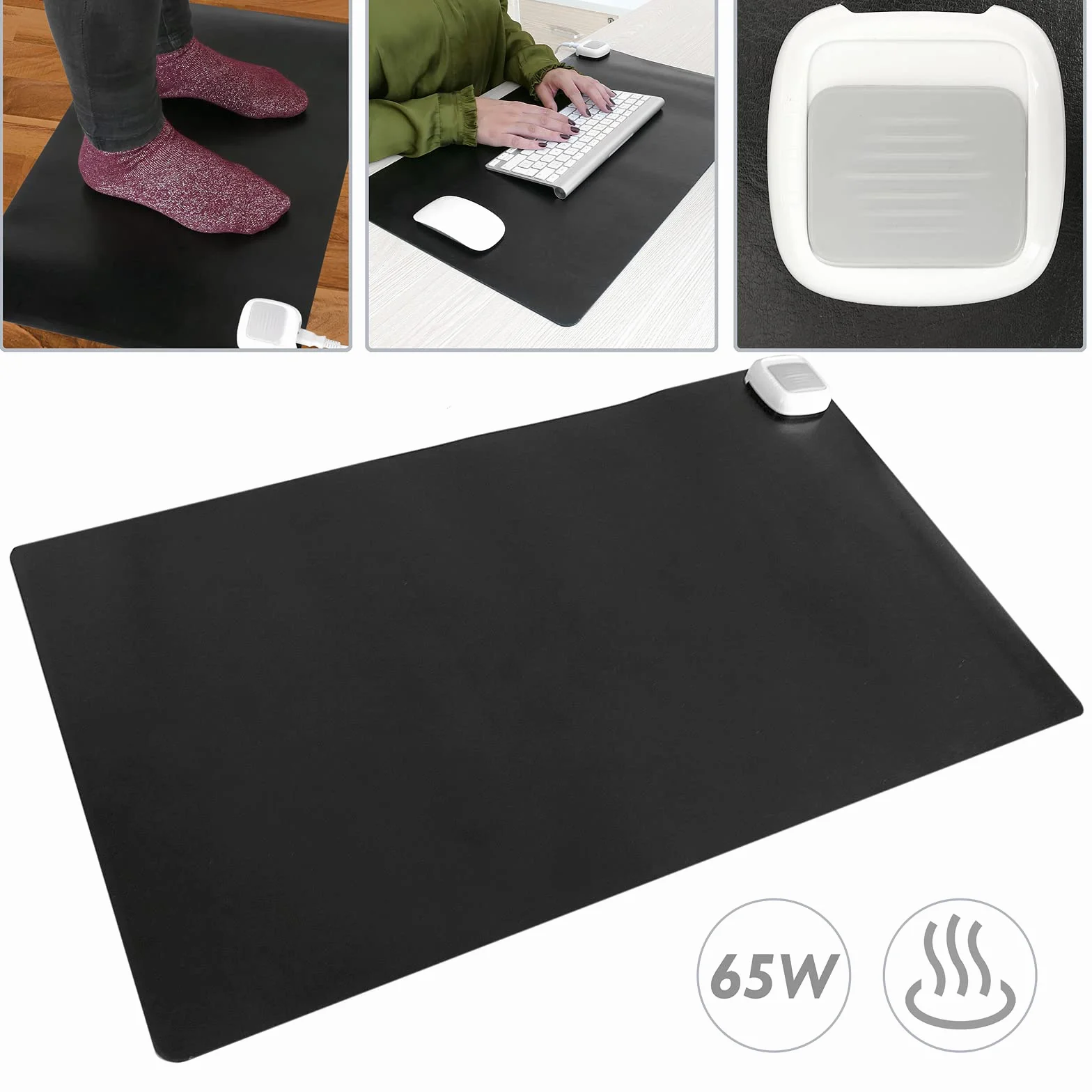 PrimeMatik Mata Grzewcza Podłogowa 60x36 cm 65W Czarny