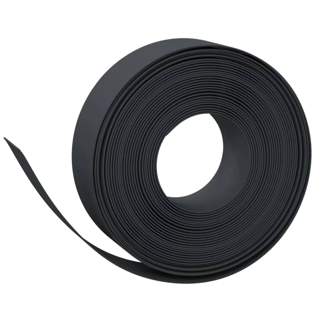 Krawędzie trawnika, 2 sztuki, czarne, długość 10 m, wysokość 15 cm, polietylen, elastyczne obramowanie grządki, krawędź koszenia, palisada do ogrodu, ogranicznik ścieżki, obrzeża podwórza
