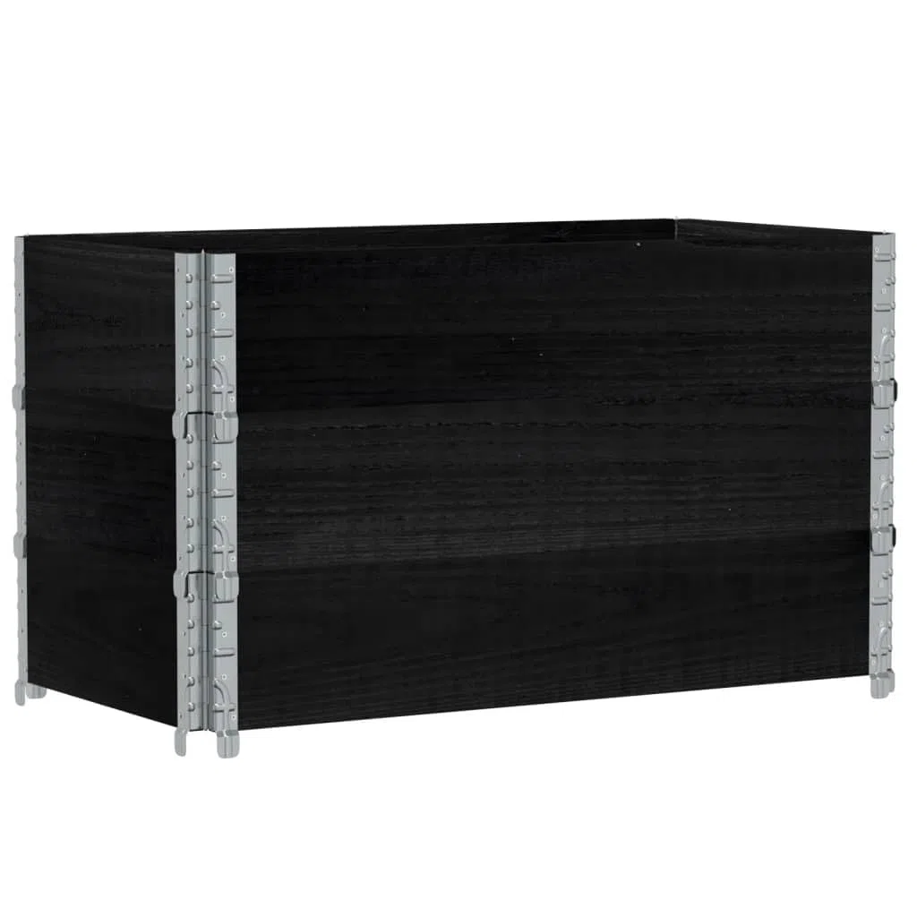 Czarna donica ogrodowa 100 x 50 cm z litego drewna, skrzynka na rośliny zewnętrzne, pionowy ogród na balkon i do ogrodu, podwyższony, mini ogród na sadzonki, pionowy ogród od