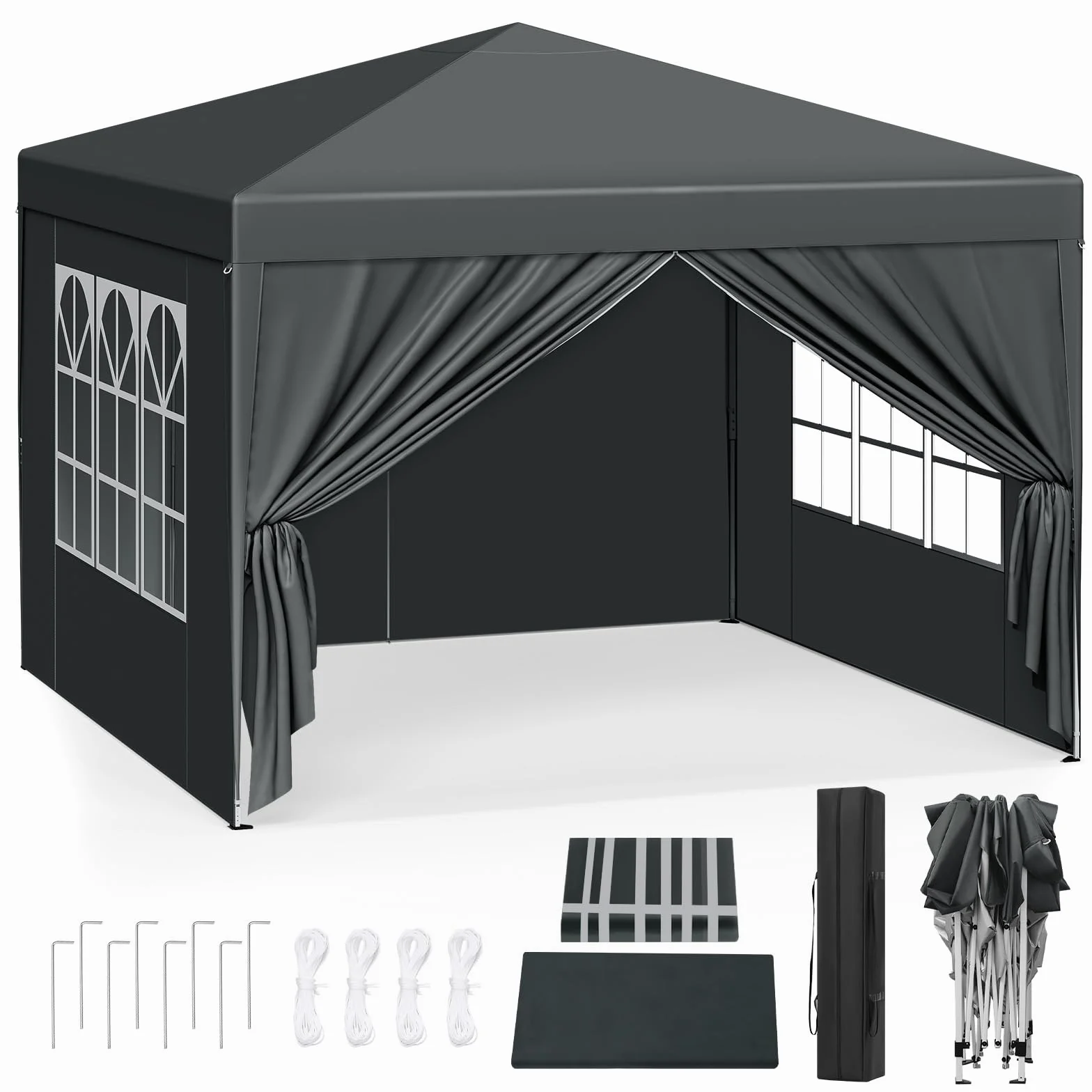 WOLTU Pawilon Pop-up 3x3 m wodoszczelny składany antracyt