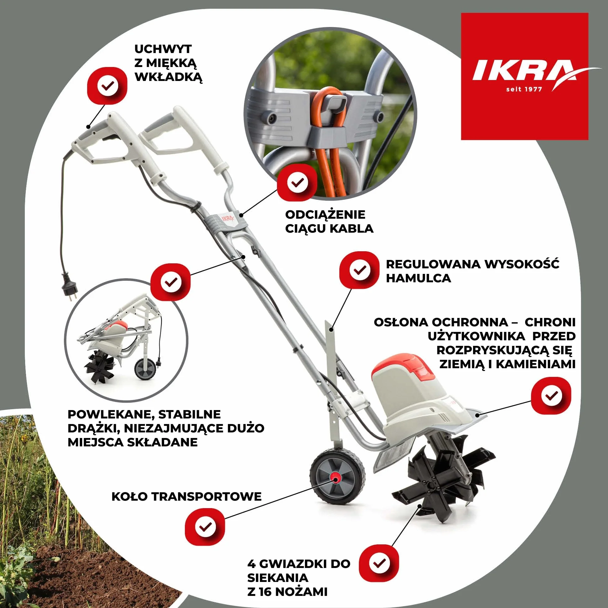 IKRA Glebogryzarka elektryczna IEM 800 S 800 W 30 cm