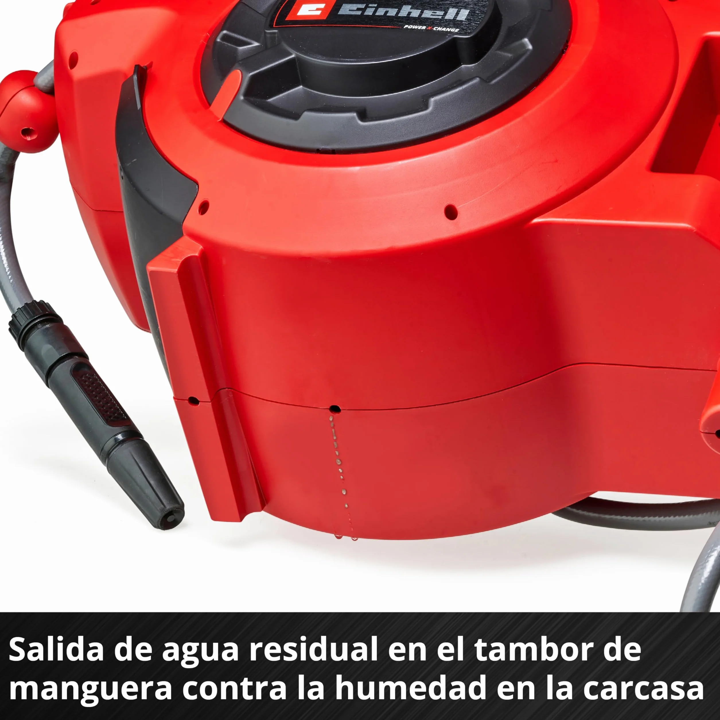 Einhell Bęben na wąż akumulatorowy GE-HR 18/30 Li-Solo Power X-Change (18 V, automatyczne nawijanie węża, obracany do 180°, uchwyt ścienny, wąż ogrodowy i strzykawka 30 m, bez akumulatora)