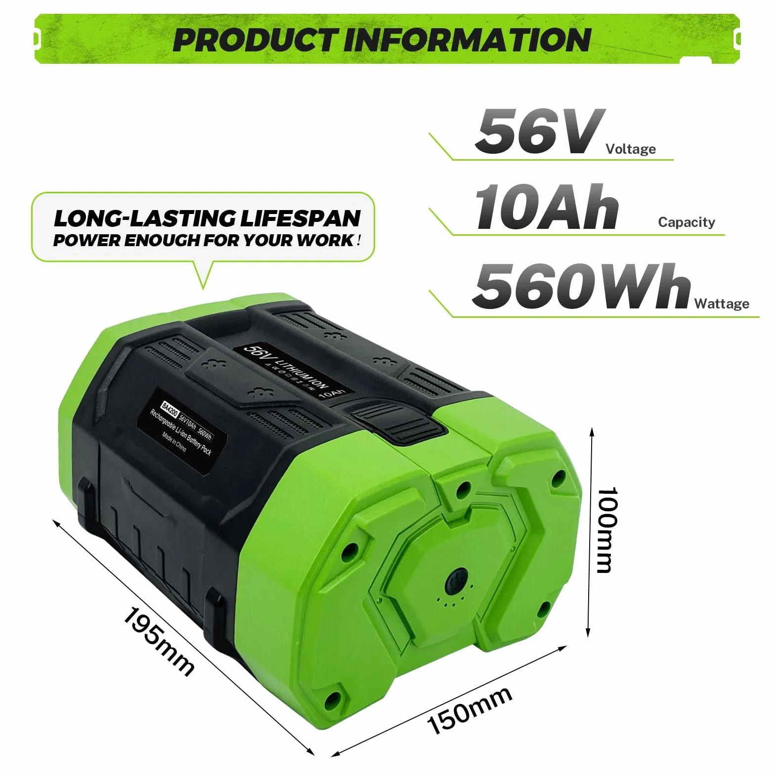 10,0 Ah 56 V akumulator litowo-jonowy zamiennik do baterii EGO 56 V 10000 mAh duża pojemność BA2800 kosiarka do trawy dmuchawa do liści trymer do chwastów elektronarzędzi