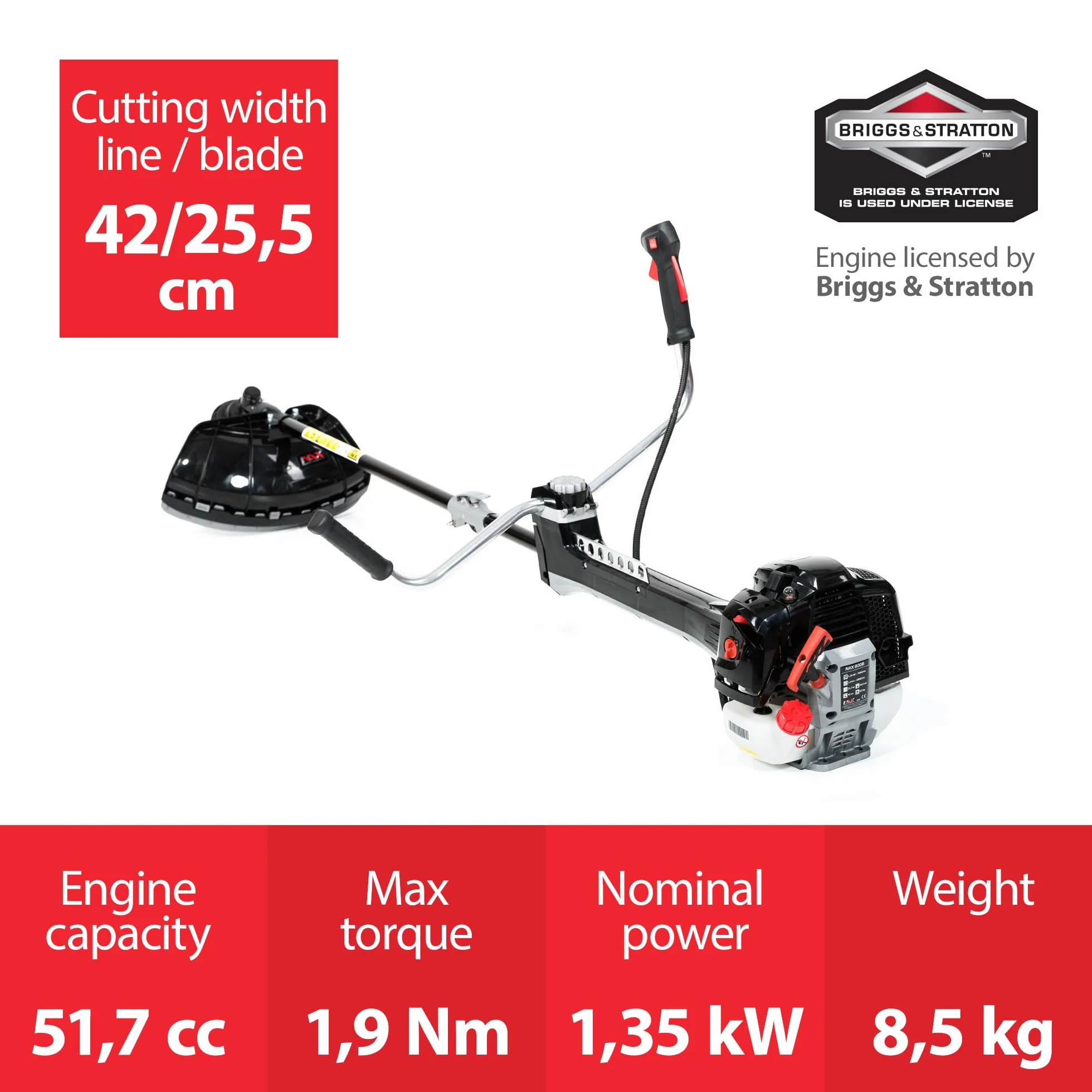 Nax Power Products Kosa Spalinowa 800B 51,7 cm3 1,35 kW Czarny