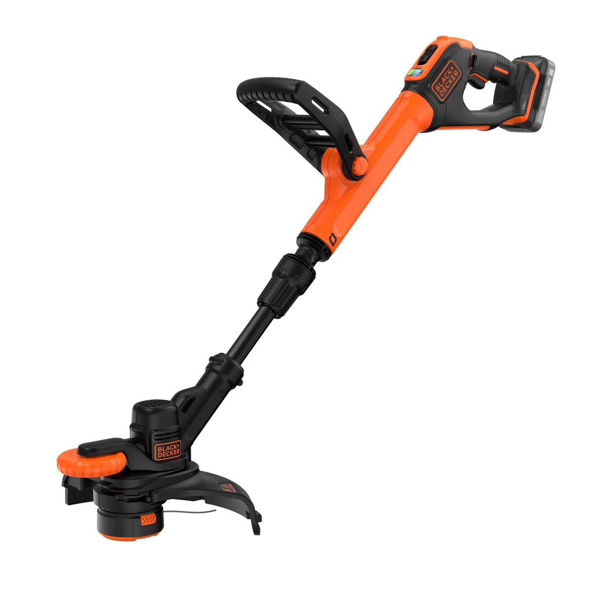 BLACK+DECKER BCST918D1 akumulatorowa podkaszarka do trawy 18 V (szerokość cięcia 28 cm, przedłużka żyłki AFS Reflex, regulowany uchwyt dwuręczny, z kołem prowadzącym, w zestawie: akumulator i