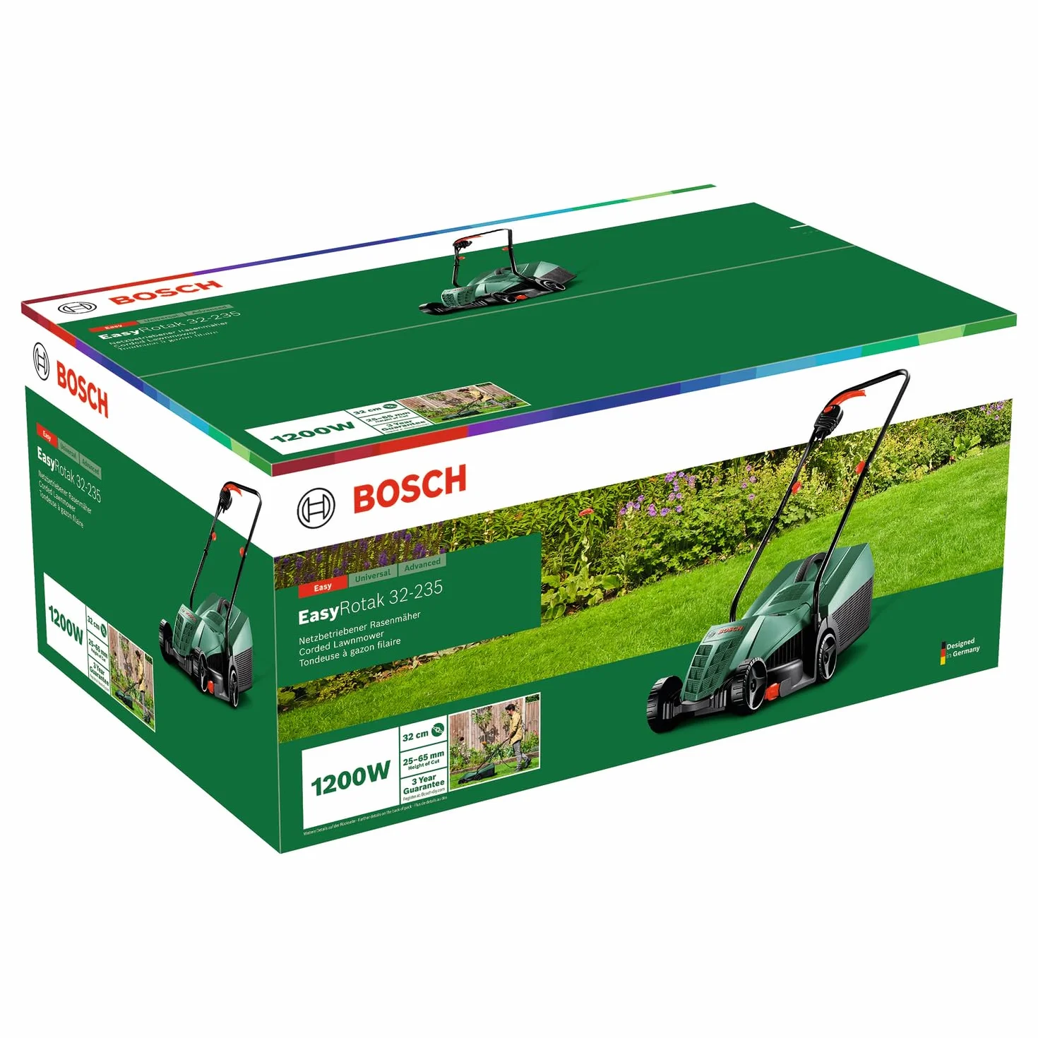 Bosch Kosiarka sieciowa EasyRotak 32-235 silnik 1 200 W, szerokość cięcia: 32 cm, zbiornik na trawę 31 l, do mniejszych ogrodów