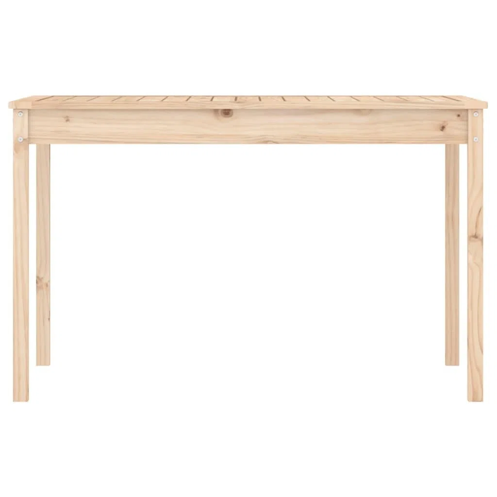 Klasyczny stół ogrodowy z litego drewna sosnowego, 121 x 82,5 x 76 cm, na taras, balkon i do ogrodu – stabilna rama drewniana, wytrzymały blat stołu do napojów i dekoracji, w zestawie