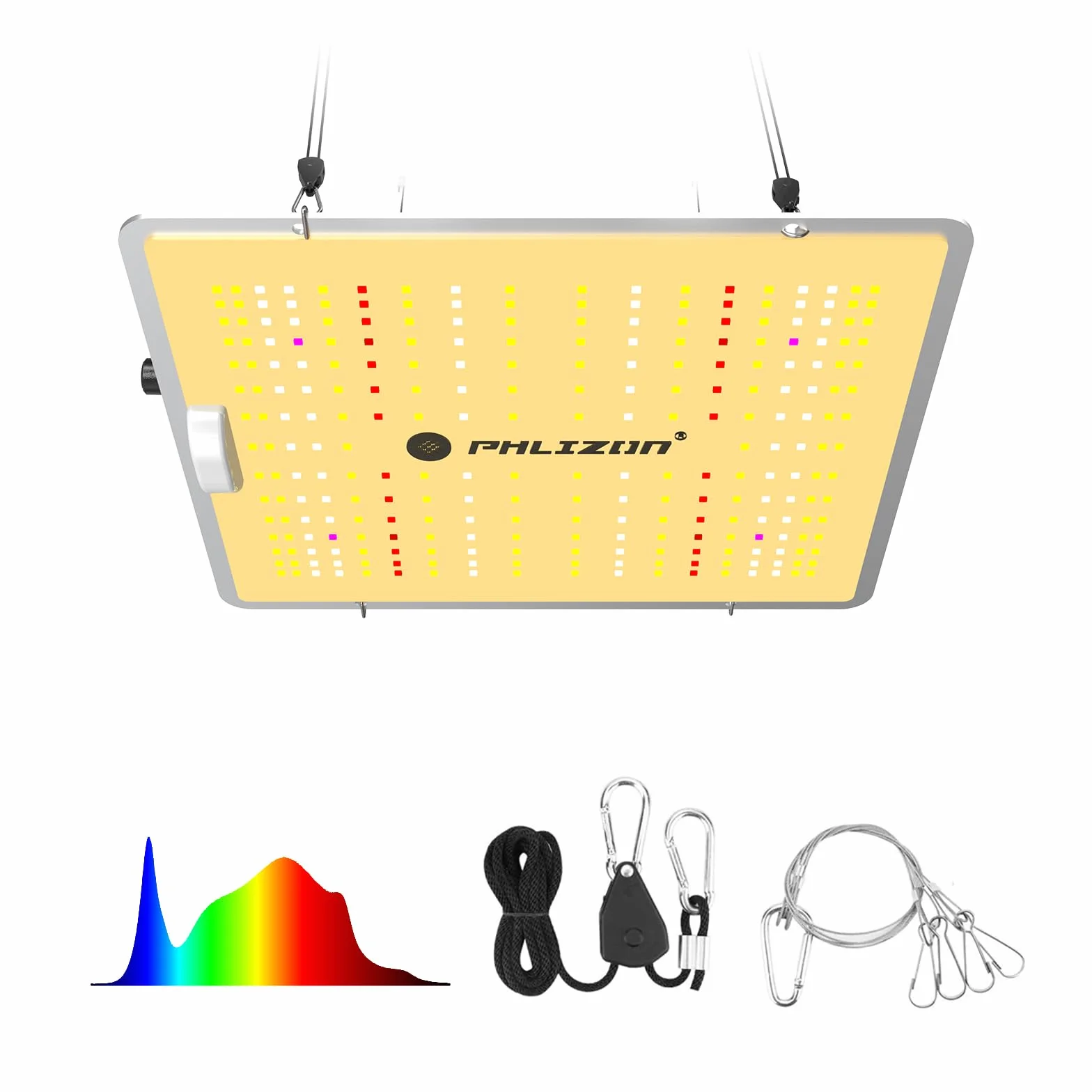 Phlizon PL1000 Led Grow Light z UV IR LED LM281B Ściemnialna lampa łańcuchowa stokrotka o pełnym spektrum wzrostu LED dla pokrycia 0,6mx1,2m (PL-1000)