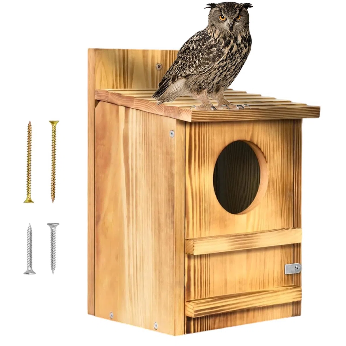 Sowie budki zewnętrzne 36,8 X 22,9 Cm Wodoodporne Siedlisko Dzikich | Drewniana lęgowa z wkrętami montażowymi Do Ogrodu Przydomowego Dla Dzikich Zwierząt