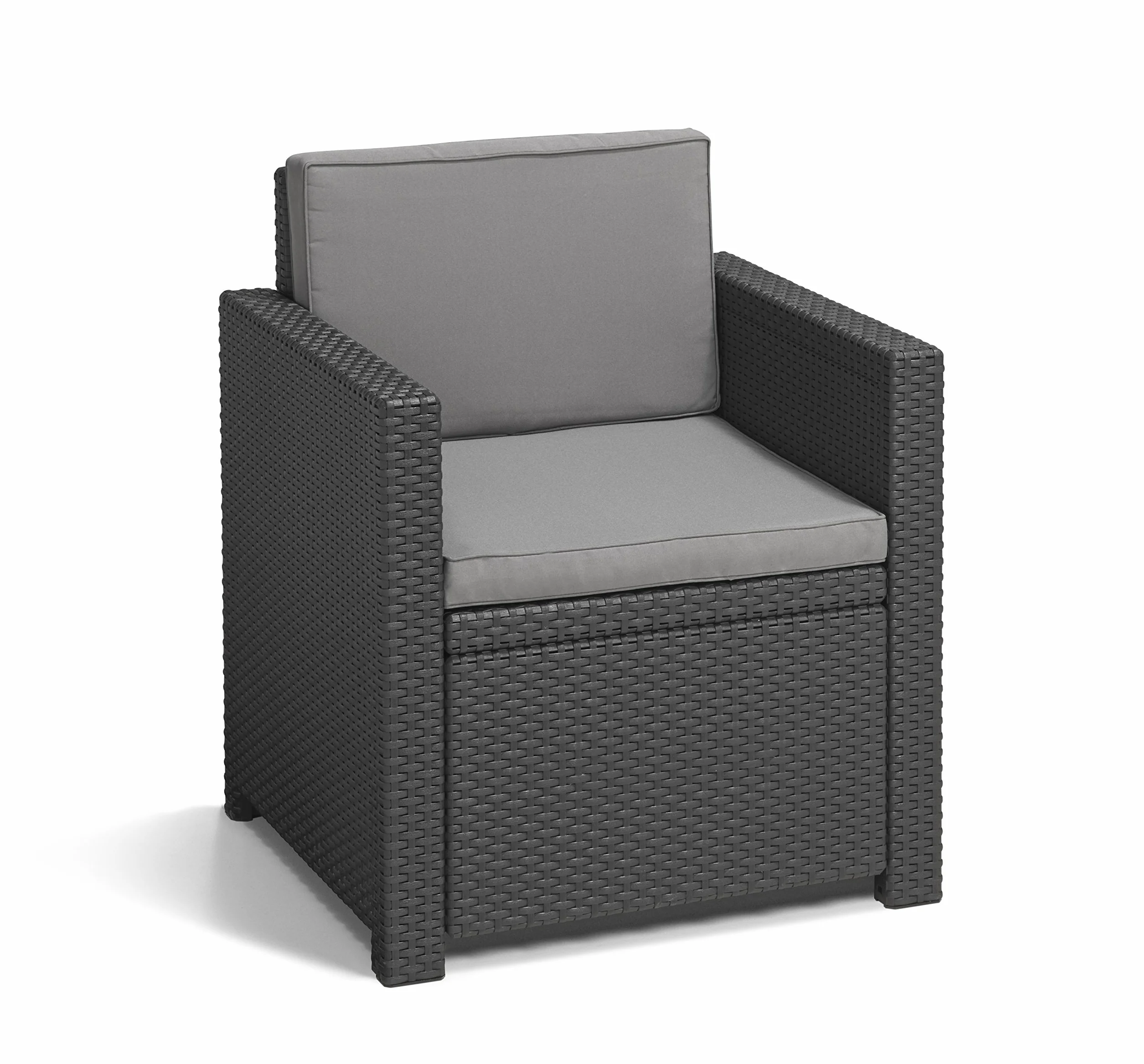 Keter Victoria fotel wypoczynkowy grafitowy 65 x 62 x 77 cm tworzywo sztuczne rattan odporny UV