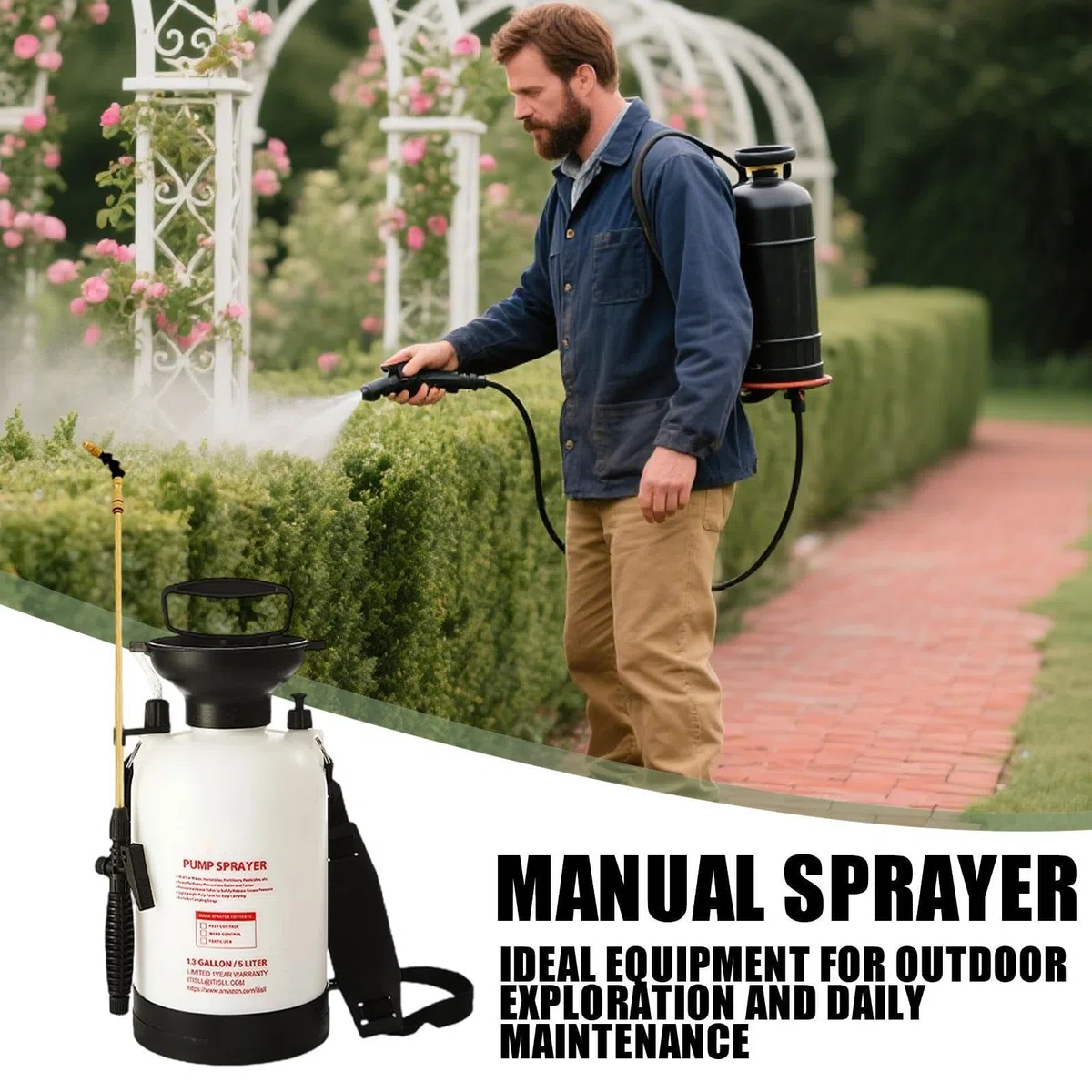 Opryskiwacz Ręczne Akcesoria Do Podlewania Ogrodu | Opryskiwacz Na Nawóz O Dużej Pojemności dla Ogrodników, Właścicieli Domów, Sprzątaczy, na Taras, Ogród, Farmę,