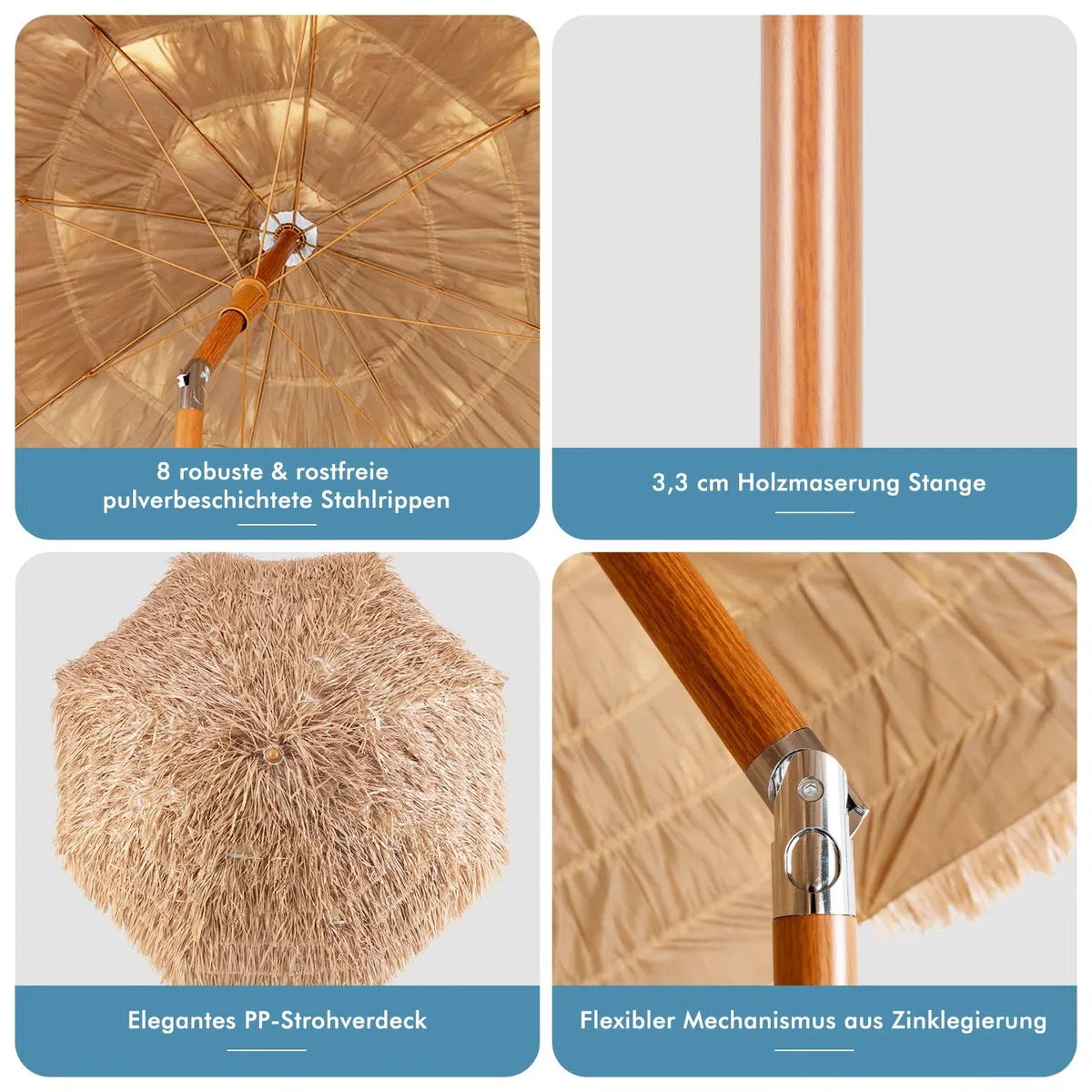 COSTWAY Parasol przeciwsłoneczny Hawaii