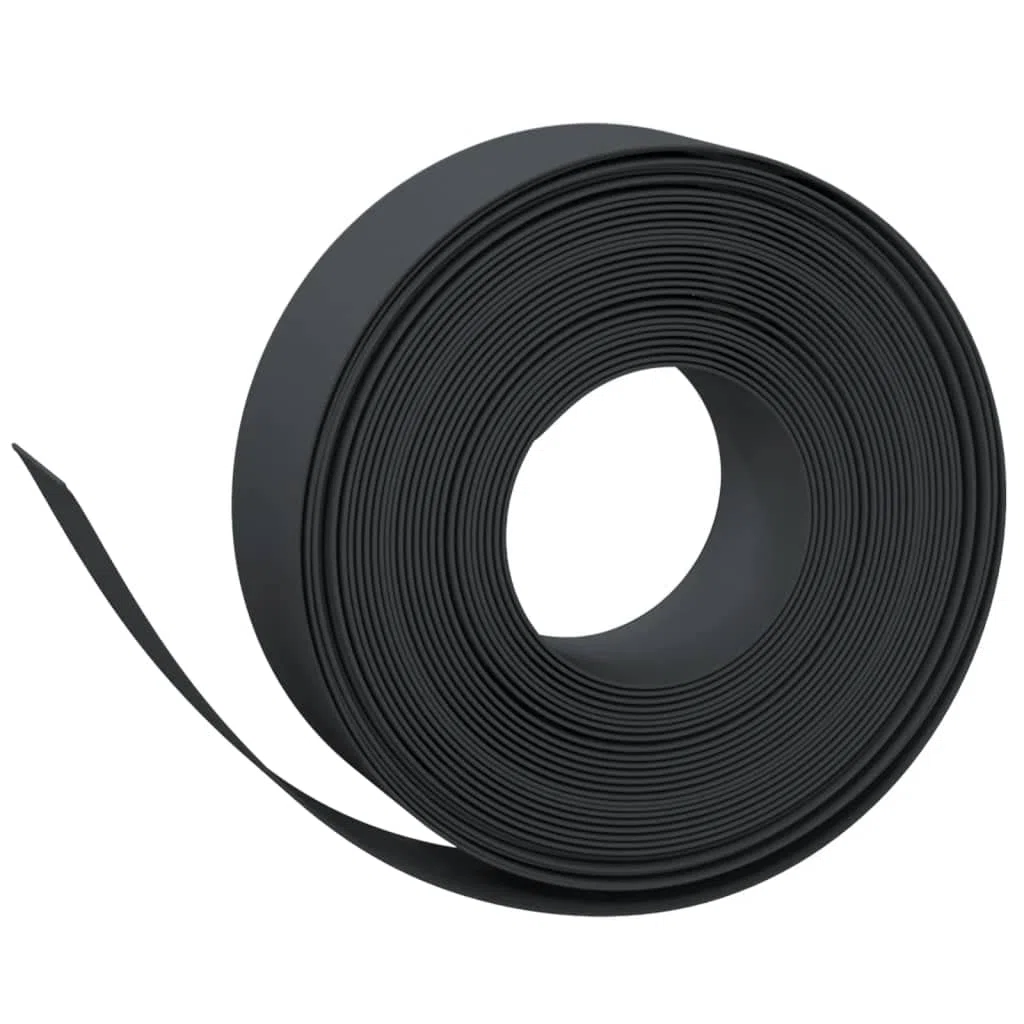 Krawędzie trawnika, 5 szt., czarne, 10 m x 15 cm, z polietylenu, obramowanie grządki, krawędź trawnika, krawędź koszenia, krawędź ogrodowa, krawężnik palisada do podwyższonych rabatek